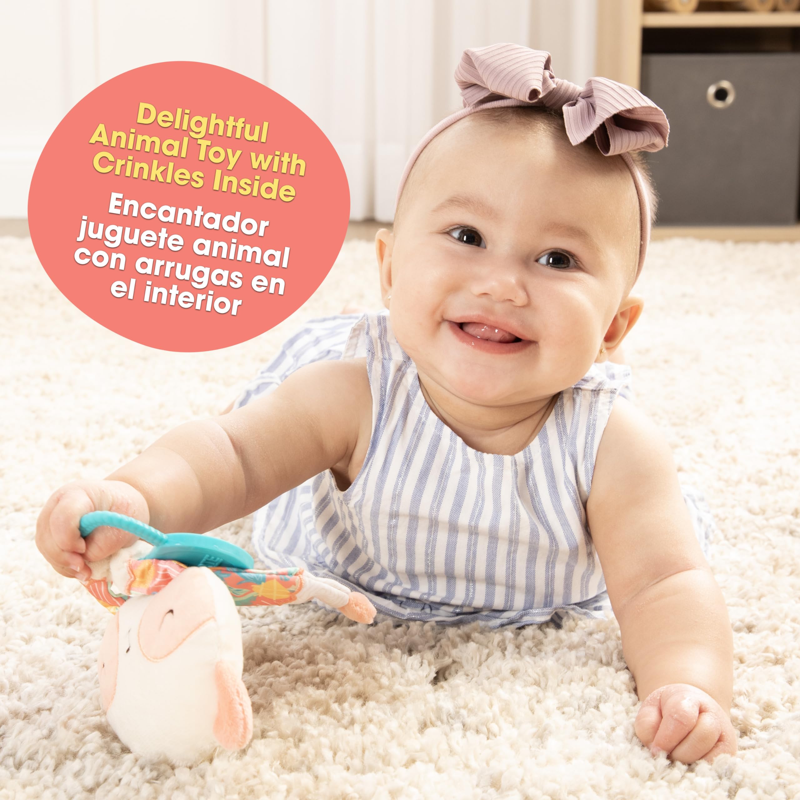 BEBE FUERTE Move and Groove Crinklie Panda Baby Toy by Robin Arzon - Soft Crinkle Sensory Toy for Fine Motor Development - Infant & Toddler Learning Toy 0-24 Months - Perfect for Tummy Time, Playtime & Early Childhood Stimulation