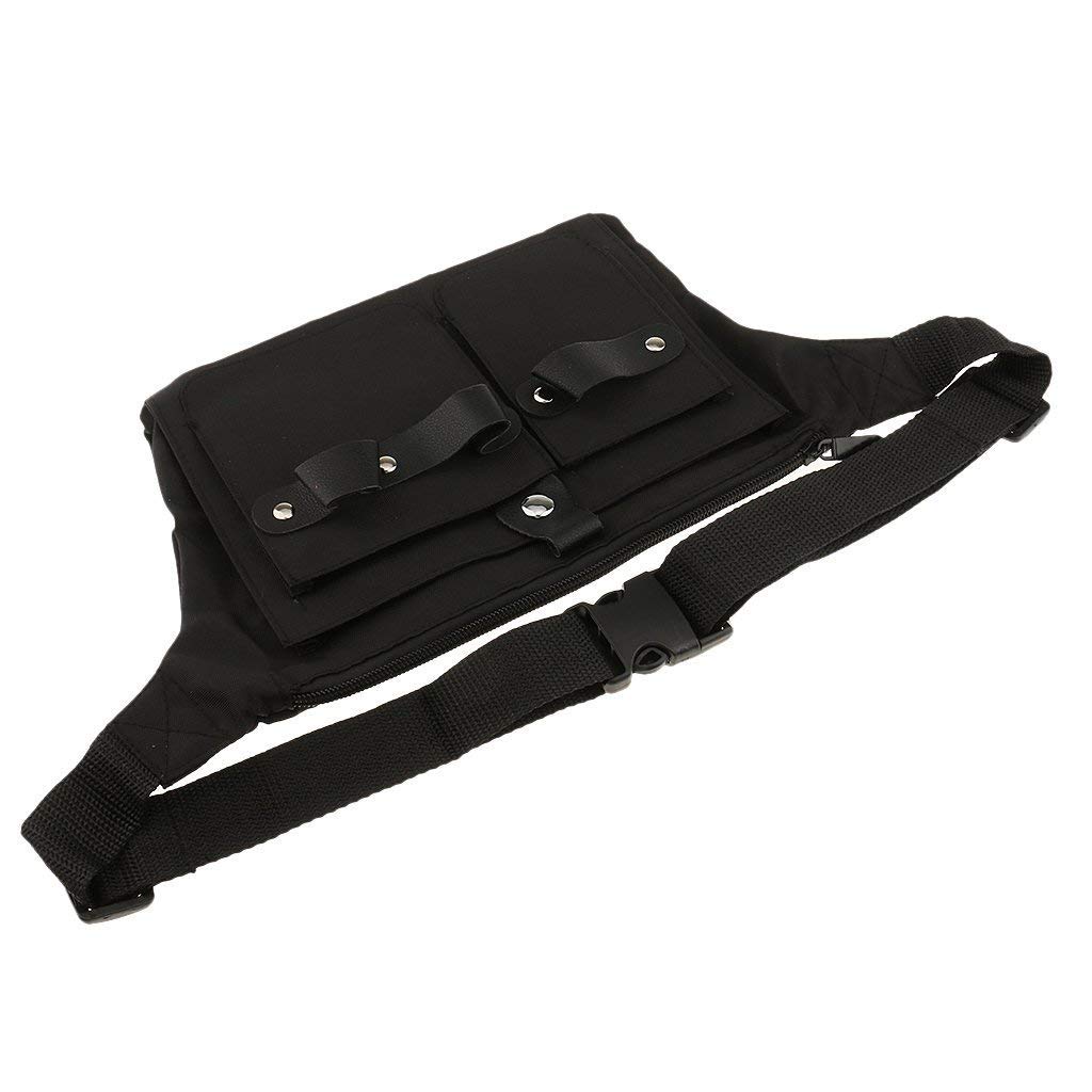 Tubayia Black Canvas Scissor Bag for Hairdressers - Professional Salon Tool Organizer with Belt Clip | Perfect for Hairstylists, Barbers & Beauty Professionals On-The-Go