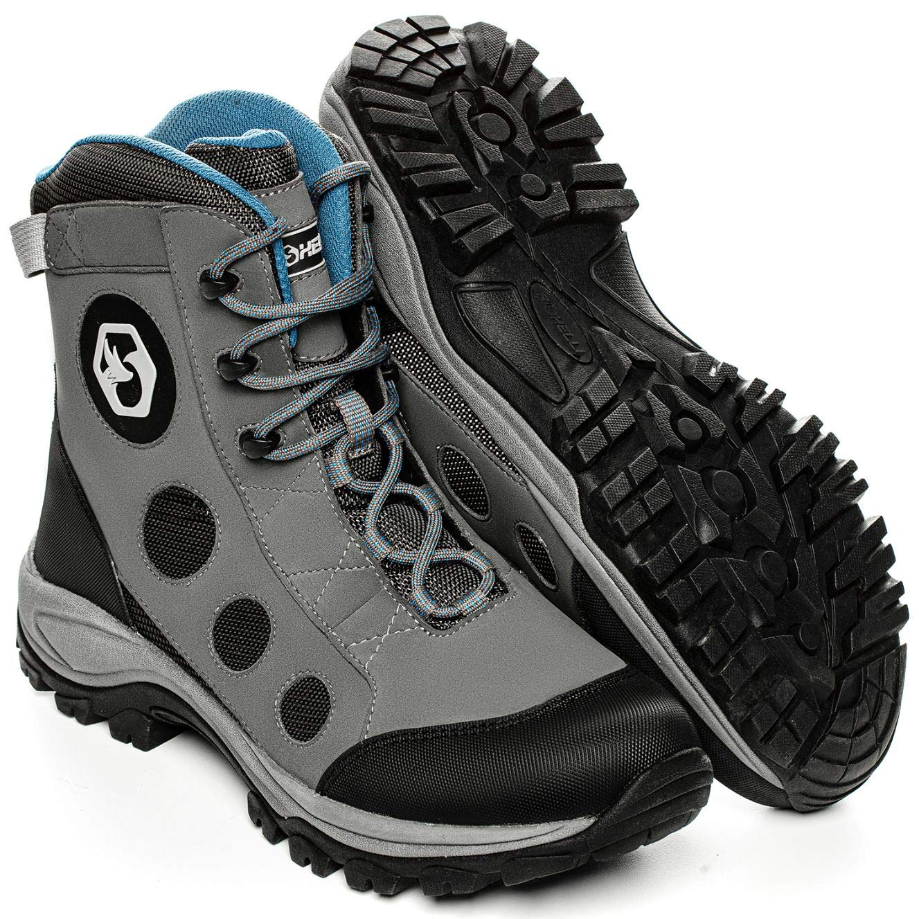 Foxelli Men's Lightweight Wading Boots with Rubber Sole - Fly Fishing & Outdoor Water Shoes for Stream, River & Wetland Adventures