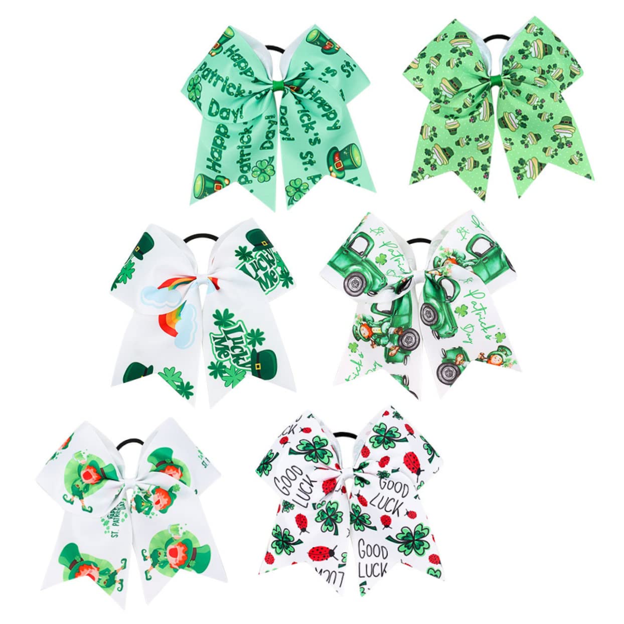 Lurrose 6pcs Bow Hair Ties for Women & Girls - Elegant Hair Accessories with Gems, Bowknot Hair Ropes & Irish Hair Bows - Perfect for School, Parties, Weddings & Everyday Styling