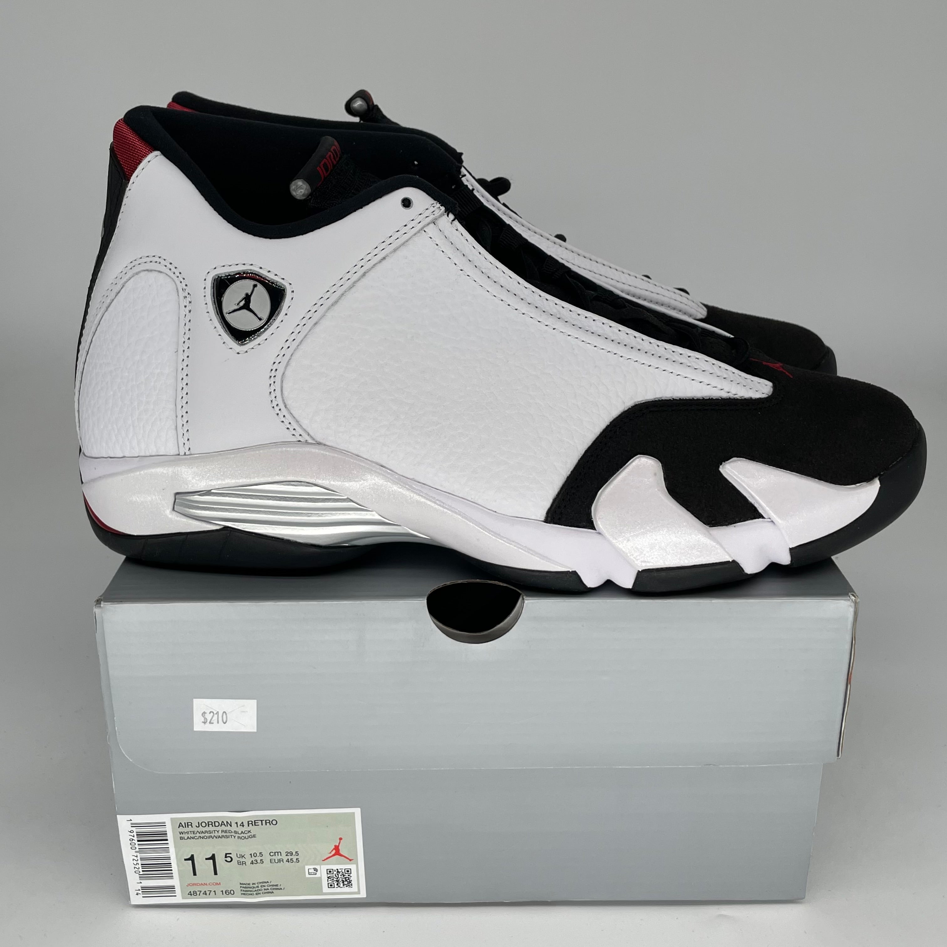 AIR JORDAN 14 Retro Black Toe Men's Basketball Shoes Size 11.5 - Style 487471-160 | Perfect for Streetwear, Sneaker Collecting & Basketball Games