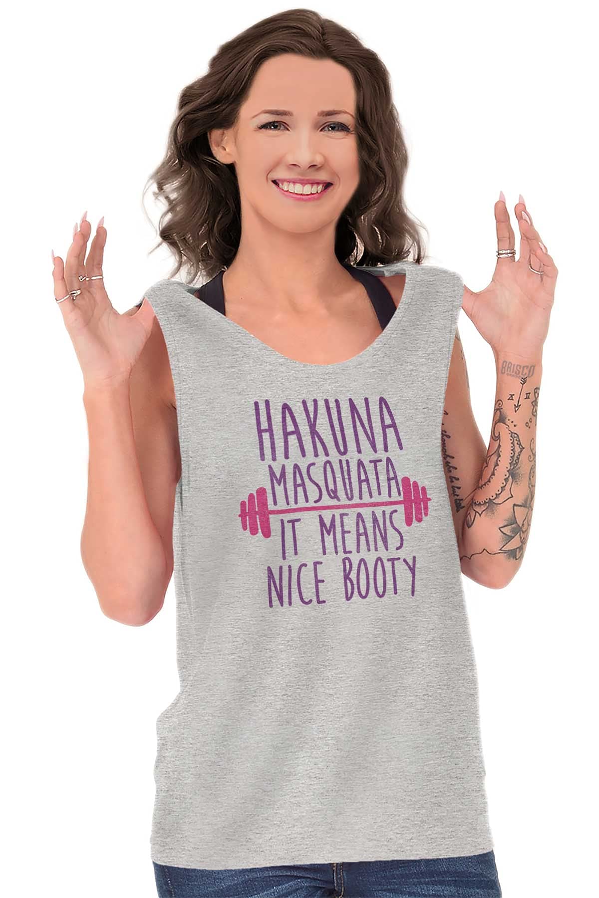 Cute Gym Girl Squats Mean Nice Booty Tank Top Tee Shirt for Women - Perfect for Workouts, Fitness & Gym Motivation
