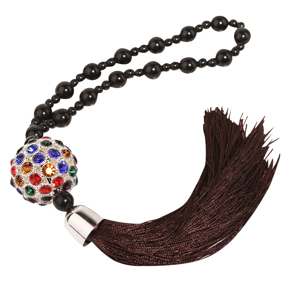 **Zcargel Crystal Ball Rearview Mirror Pendant - Sparkling Rhinestone Car Decor with Gypsophila Design, Creative Bling Bling Hanging Ornament for Car Interior, Bedroom & Living Room - Perfect for Gifts, Boho Home Decor & Vehicle Accessories**