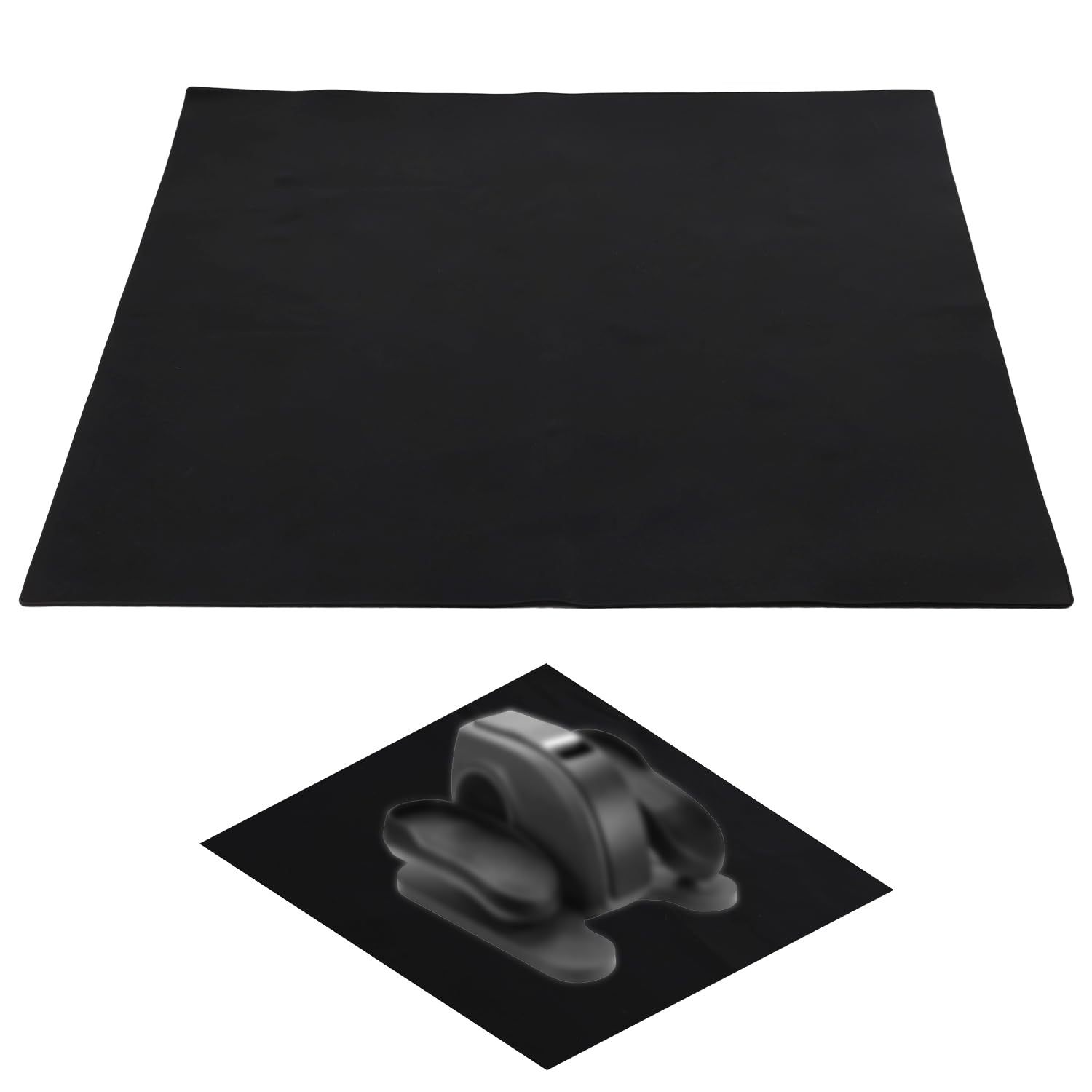 Non-Slip Exercise Mat for Under Desk Elliptical Machine - 23.54x21.57 Inch Stable Workout Floor Protector for Home Gym & Office Fitness Equipment - Perfect for Carpet, Hardwood & Tile Floors