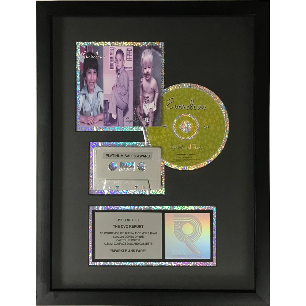 Everclear Sparkle And Fade RIAA Platinum Album Award - Official Music Recognition Plaque - Perfect for Music Collectors, Fan Displays & Recording Studio Decor