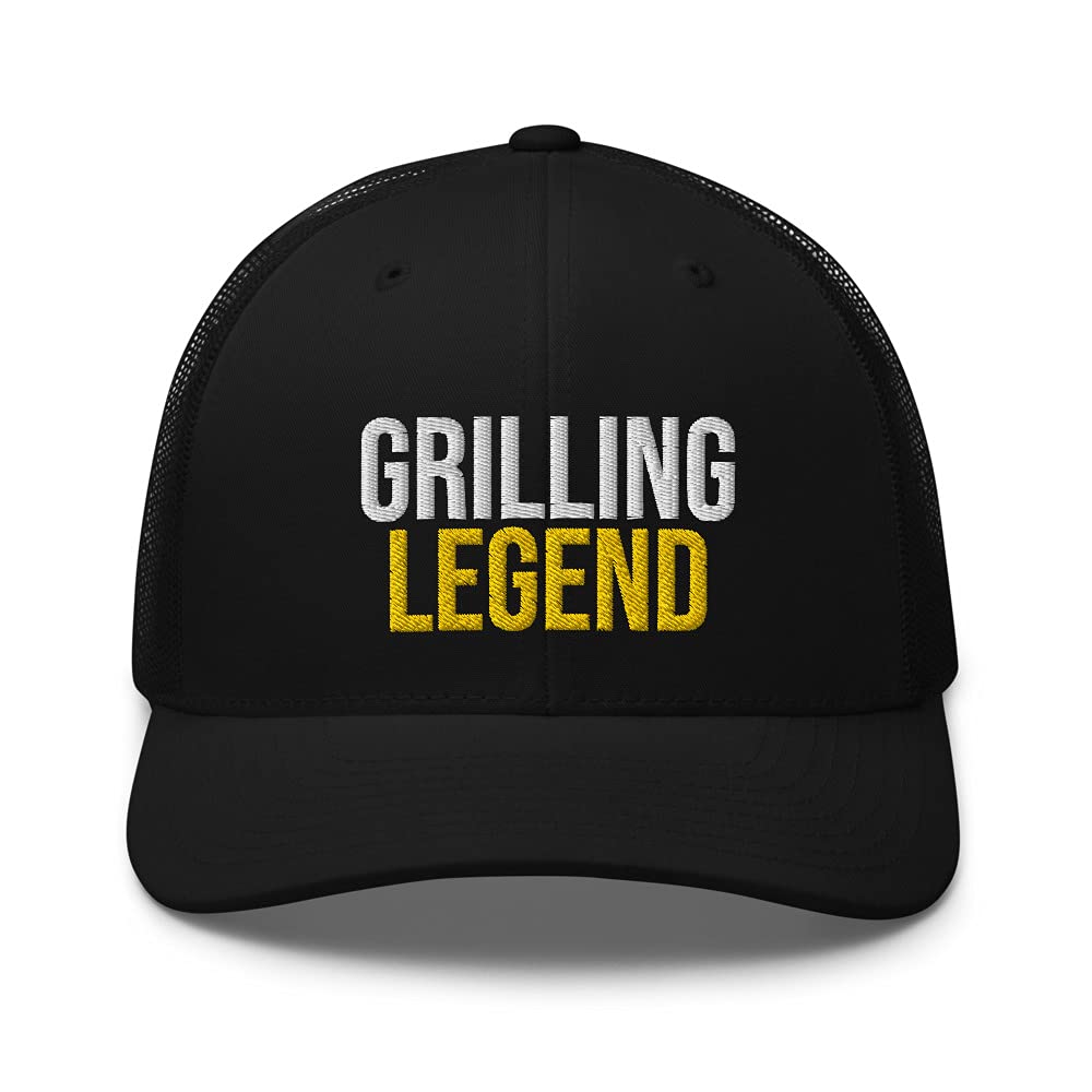 Grilling Legend Embroidered Trucker Cap - BBQ Cooking Hat for Men & Women - Perfect for Outdoor Grilling, Backyard BBQs, and Camping
