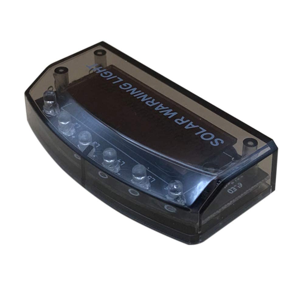 Solar Powered 6 LED Blue Fake Car Alarm Light - Anti-Theft Dummy Warning Flashing Light for Vehicle Security | Perfect for Parking Lots, Garages & Theft Prevention