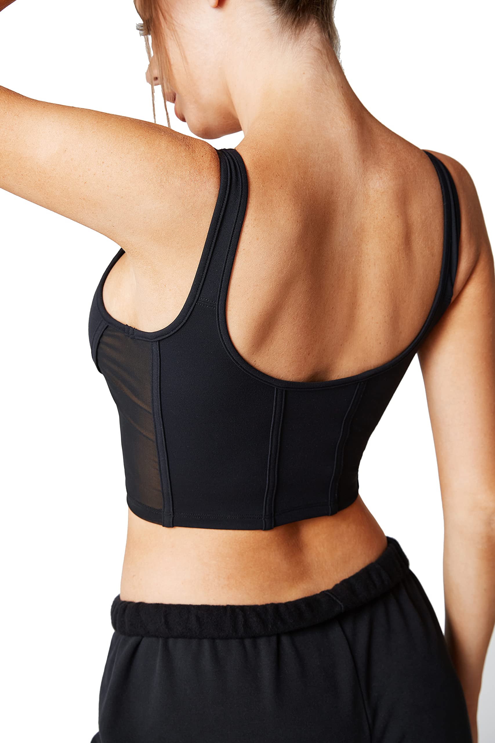 Open Back Padded Sports Bra - Longline Yoga Workout Top with Built-in Support for Fitness, Running & Low Impact Exercises | Perfect for Gym, Pilates & Active Lifestyles