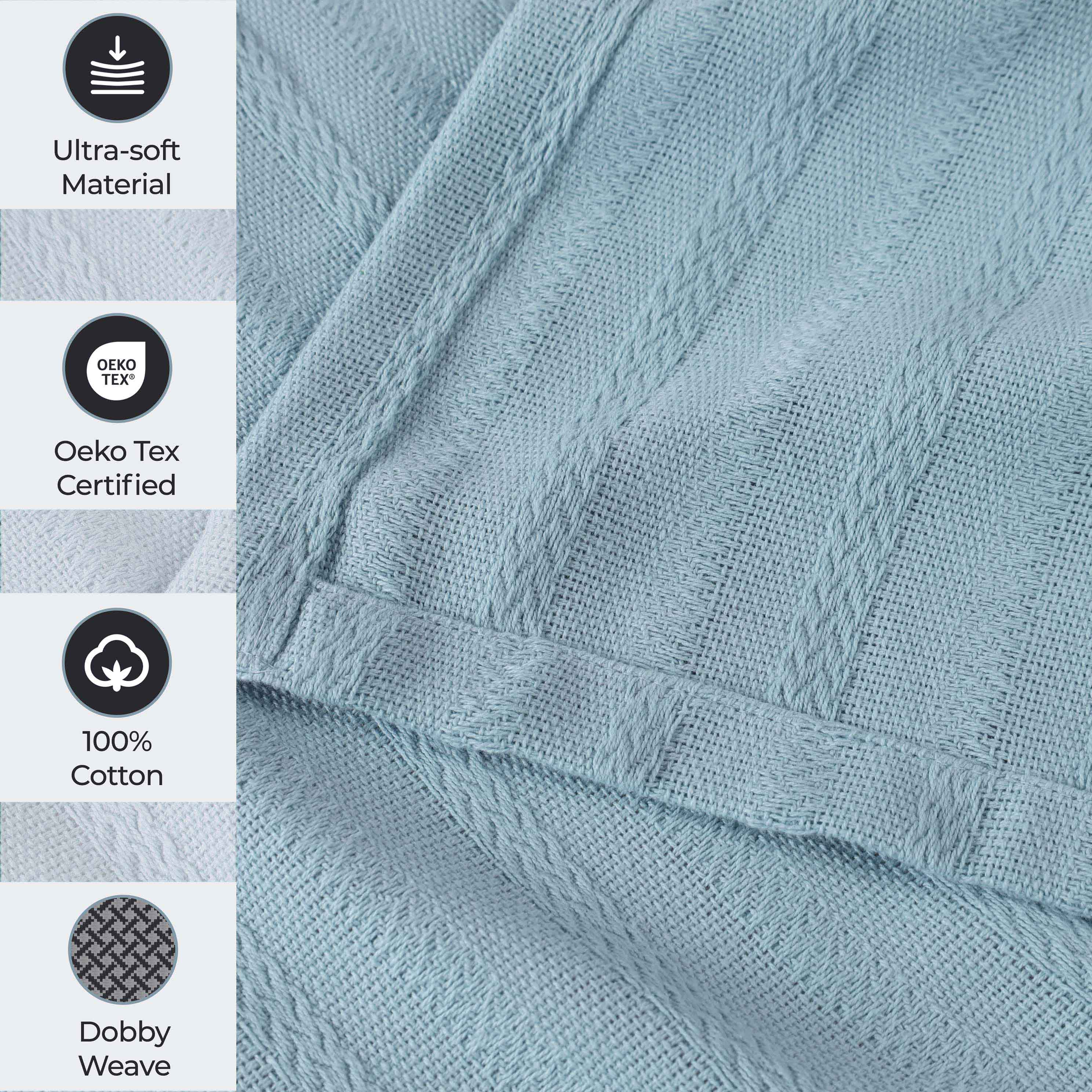 Soft Clara Cotton Textured Striped Lightweight Woven Blanket - Perfect for Sofa, Bed & Outdoor Picnics