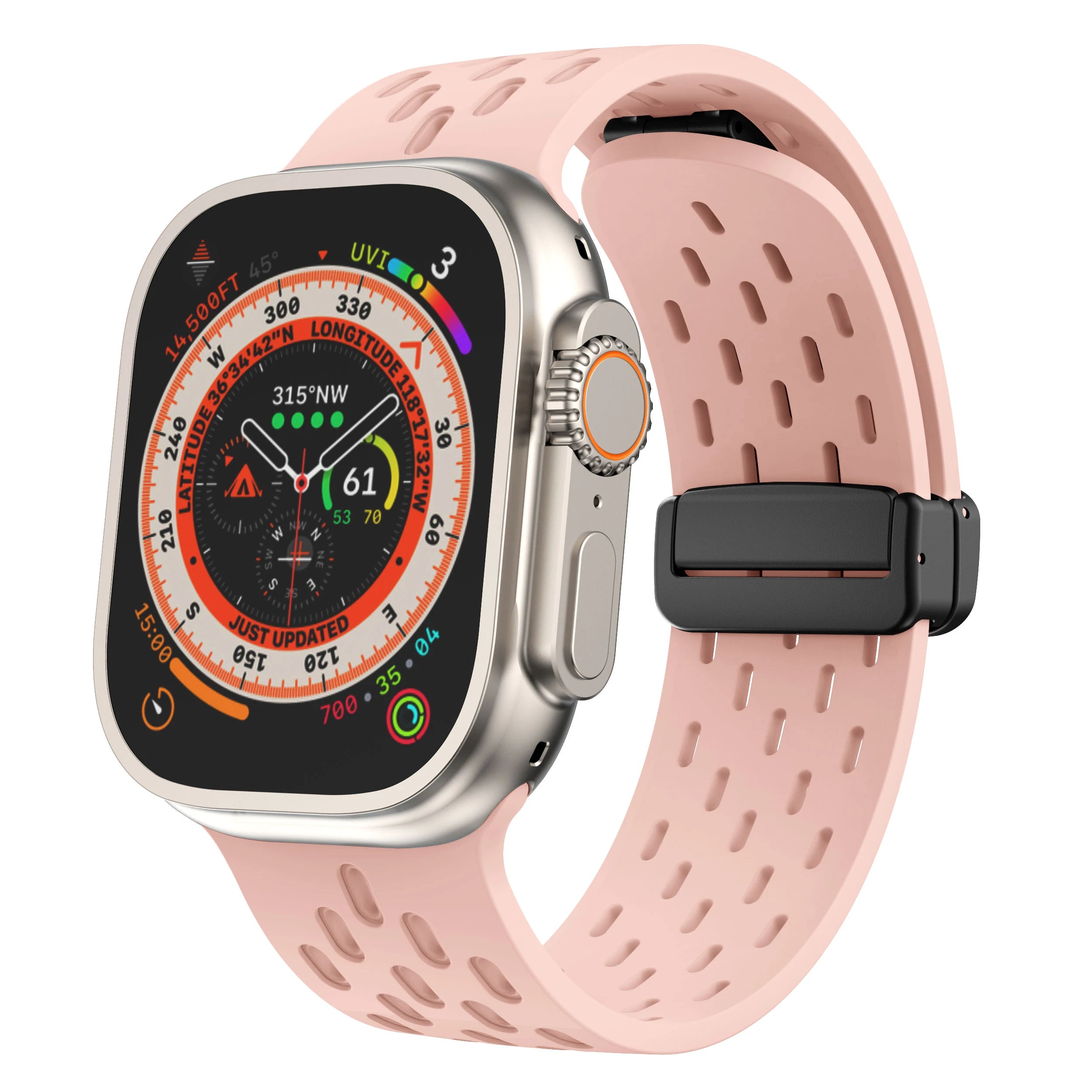Breathable Silicone Magnetic Watch Bands - Adjustable & Comfortable Wristband for Apple Watch, Samsung, Fitbit - Perfect for Workouts, Running & Daily Wear
