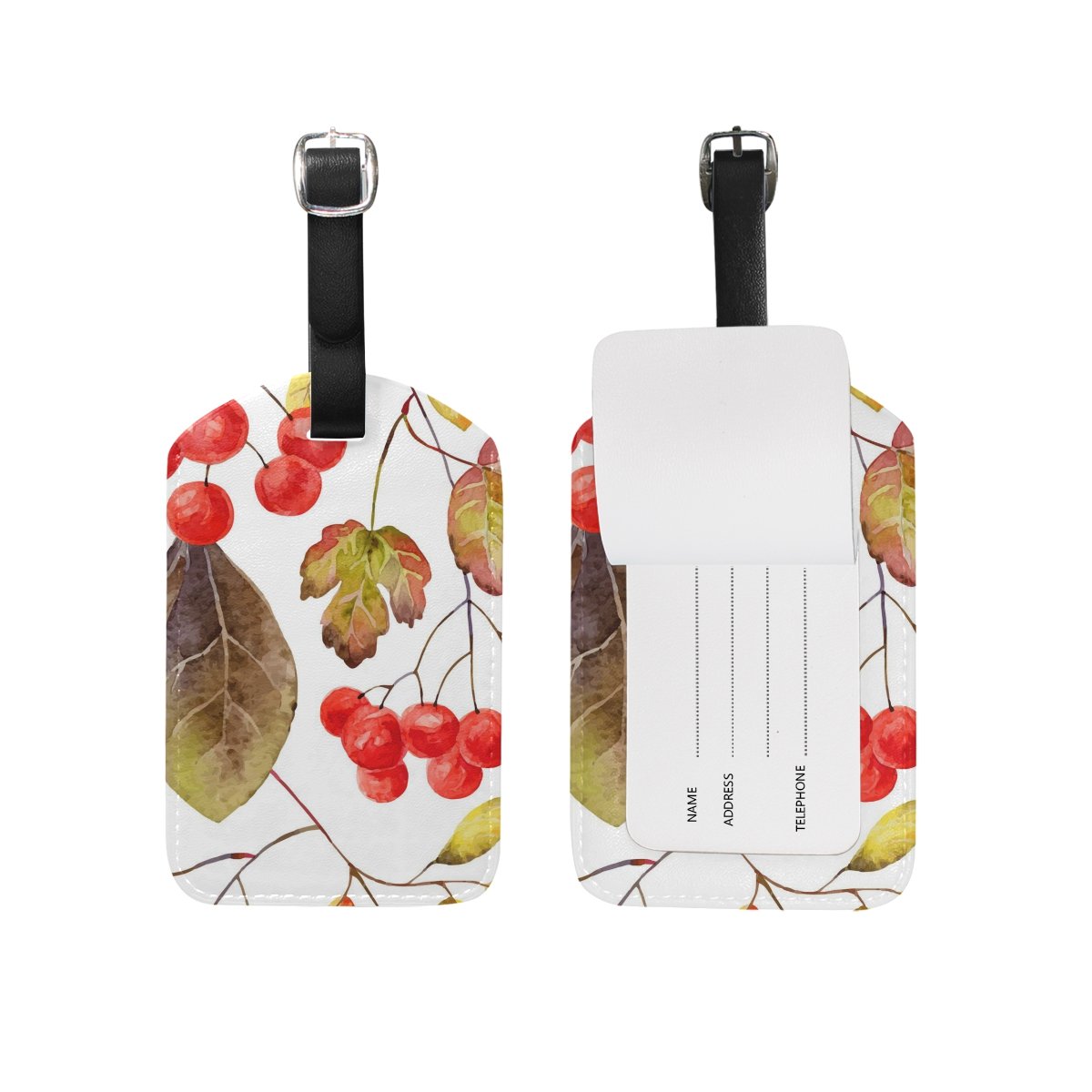 JSTEL Cherry Luggage Tags - Durable Suitcase ID Labels with Privacy Cover for Travel - Perfect for Airports, Cruise Ships & Business Trips