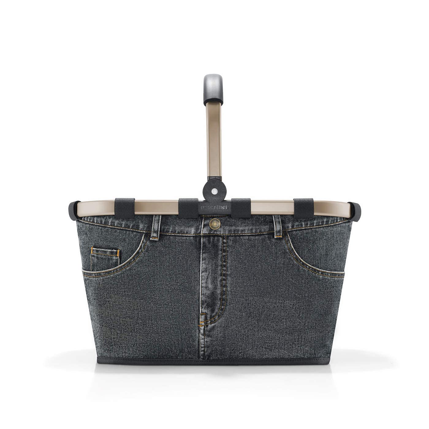 Reisenthel Fabric Market Tote Bag - Durable Reusable Shopping & Storage Basket - Lightweight Collapsible Grocery Bag (Dark Grey) - Perfect for Farmers Market, Grocery Shopping & Beach Trips