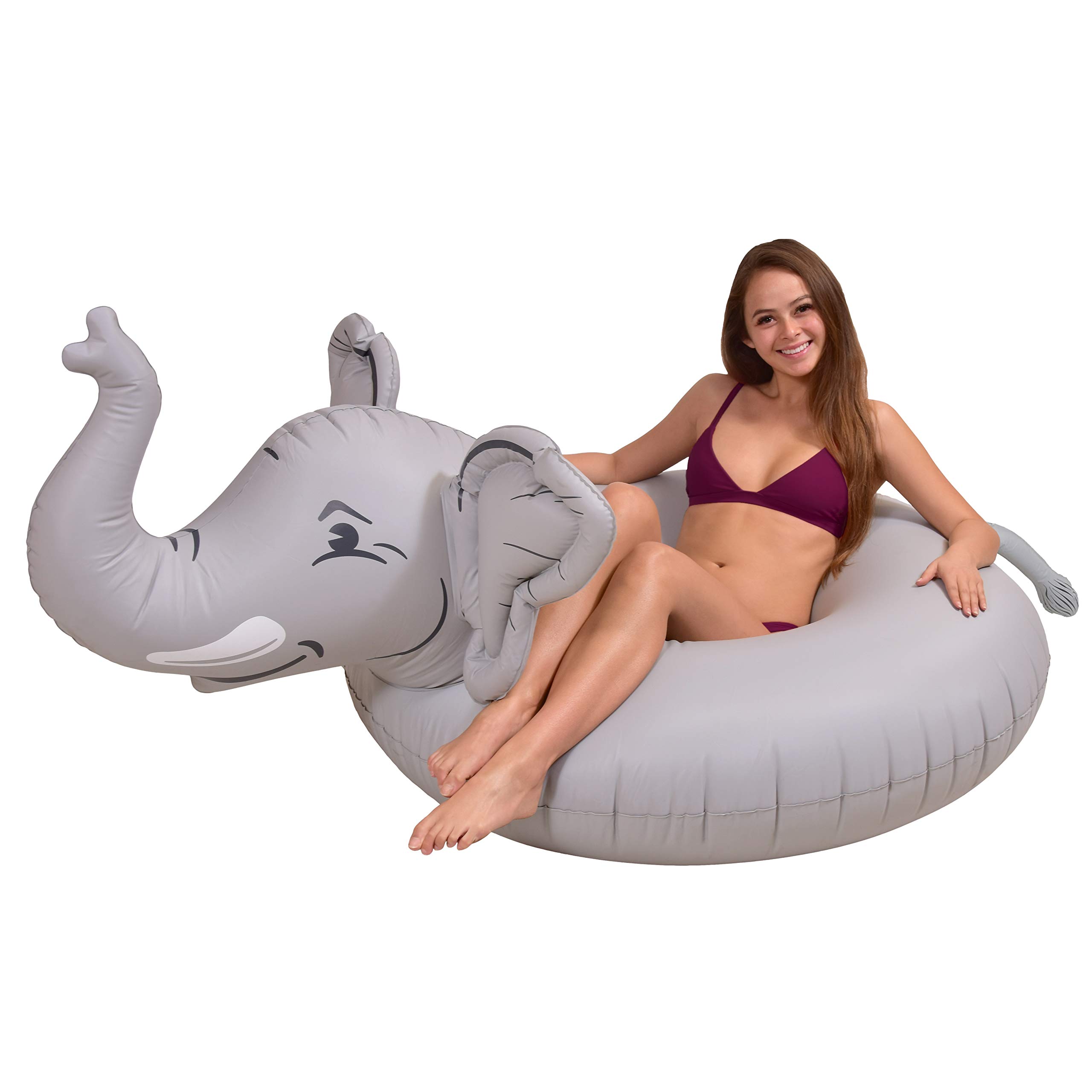 GoFloats Elephant Pool Float Inflatable Raft - Fun Swimming Tube for Adults & Kids, Perfect for Pool Parties, Beach Vacations & Summer Relaxation