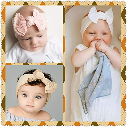 Baby Turban Headbands & Classic Bow Headwraps for Newborns - Soft Infant Hair Accessories for Girls & Boys - Perfect Baby Shower Gifts, Photography Props & Everyday Outfits