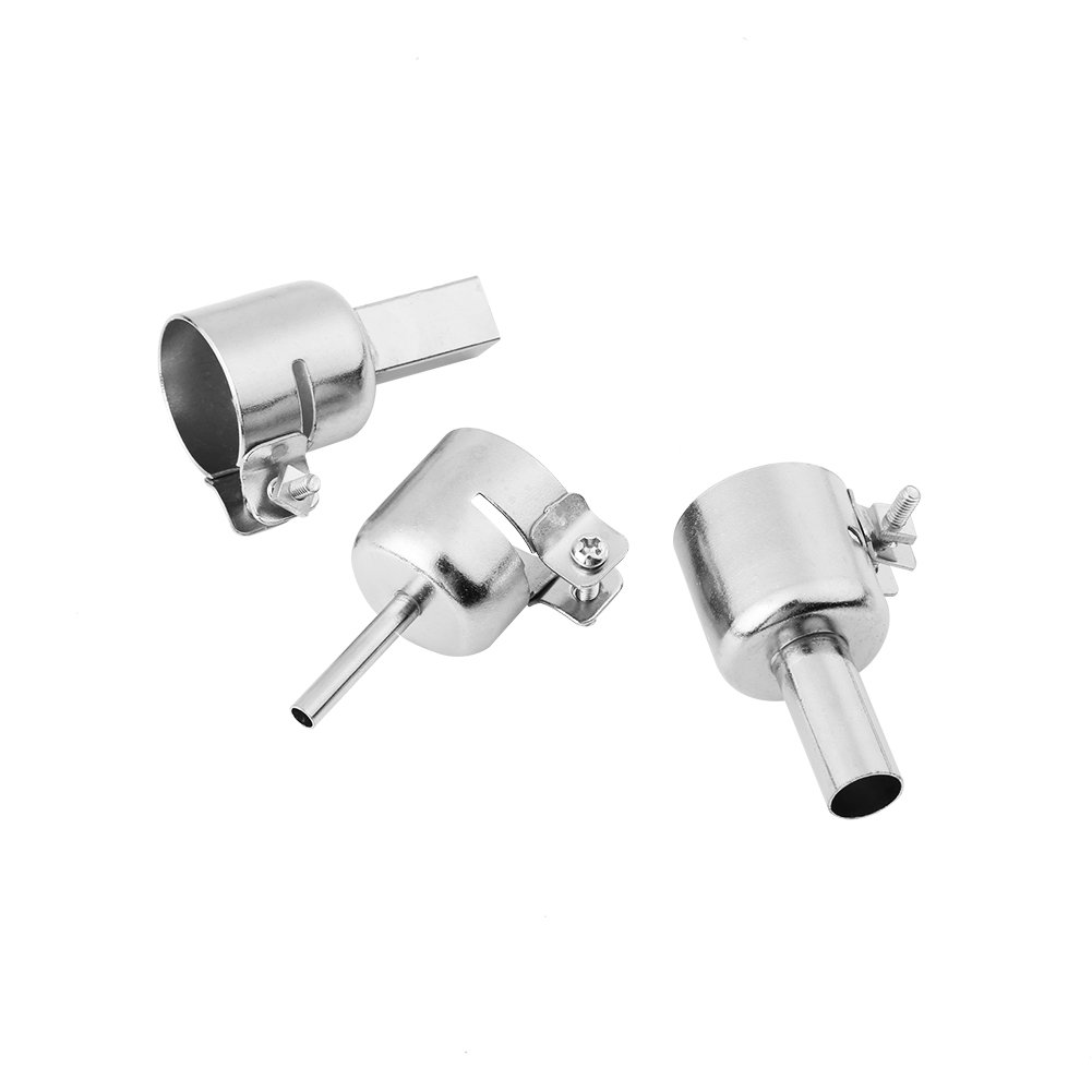 10pcs Heat Gun Nozzle Kit - Round & Square Stainless Steel Nozzles for 850/850A/852/852D Hot Air Soldering Stations - Perfect for Electronics Repair, Welding, and DIY Projects