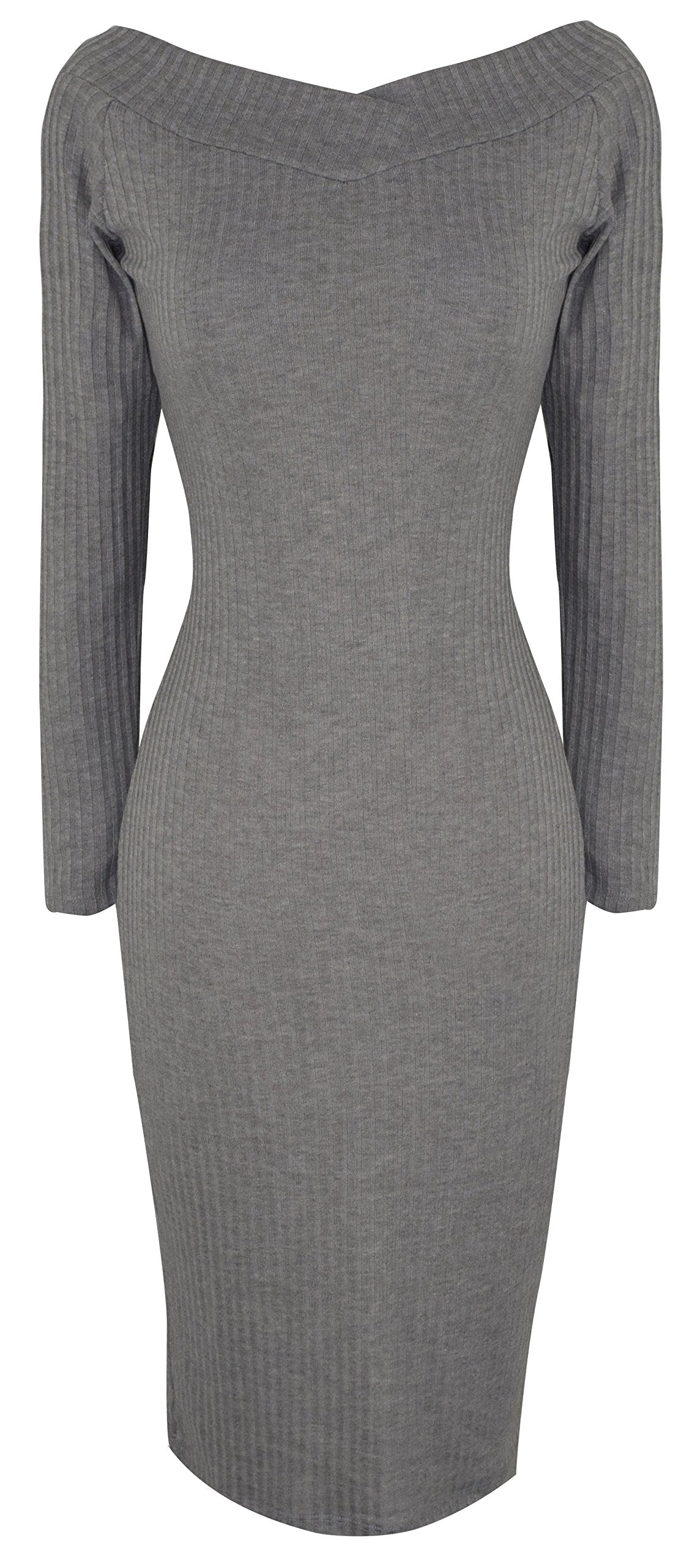 Women's Slimming Bodycon Dress - Midi Length Solid Color Stretchy Figure-Hugging Party & Cocktail Dress for Night Out, Date Night, Clubwear