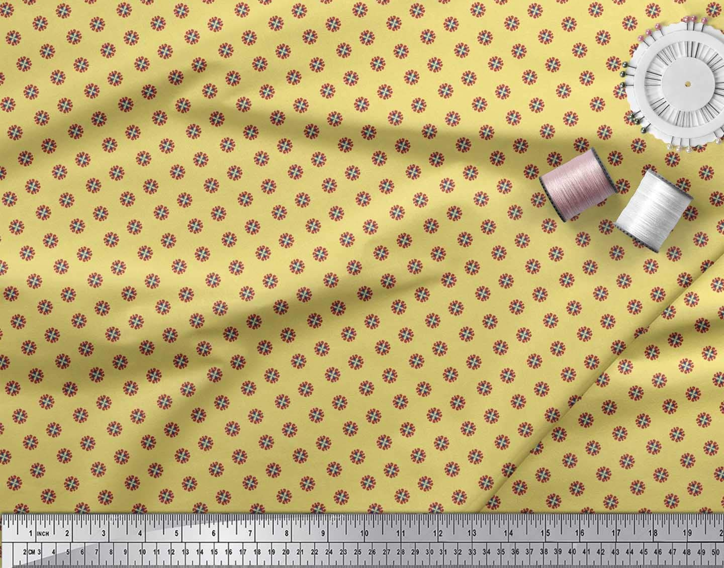 Soimoi Moss Georgette Brown Fabric by The Yard - 42 Inch Wide Artistic Floral Printed Fabric for Dresses, Blouses & DIY Sewing Projects - Lightweight & Whimsical Shirting Material