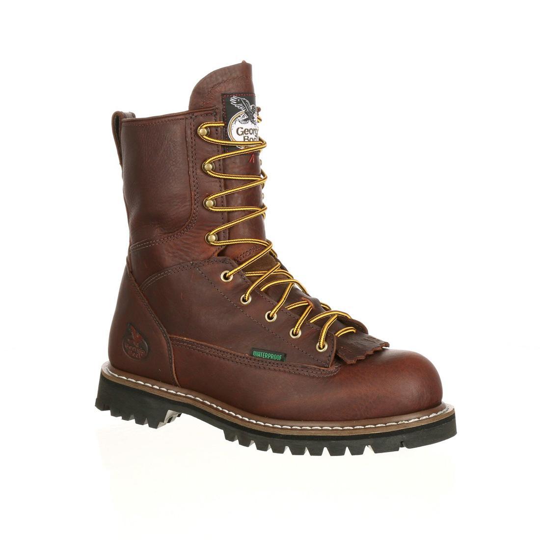 Steel Toe Waterproof Work Boots for Men - Slip Resistant Safety Shoes with Lace-Up Design for Construction, Warehouse & Outdoor Work