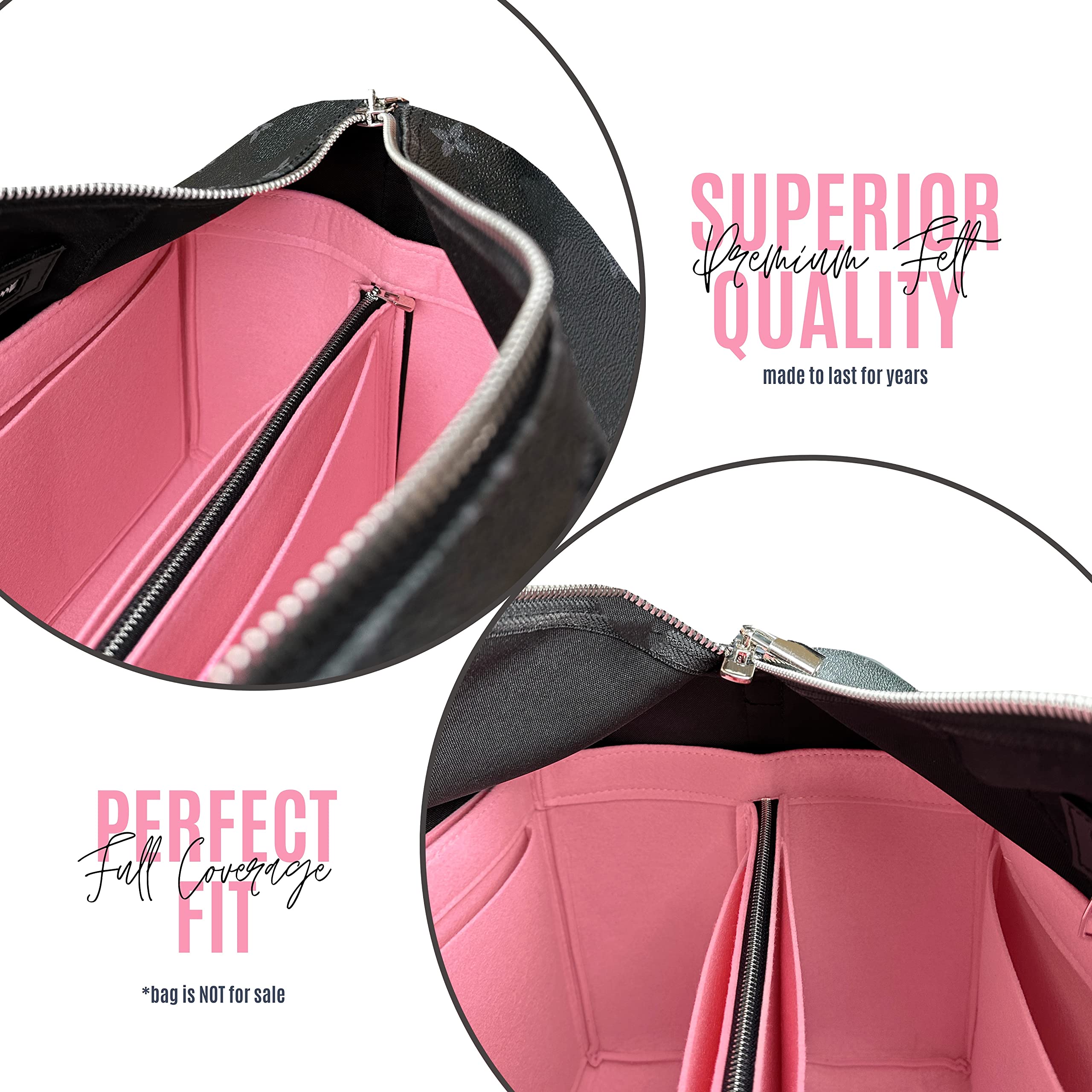 Premium Keepall 45 Bag Organizer Insert - Handmade 3mm Thick Double-Layered Base Shaper with Sturdy Felt Construction (Black) | Perfect for Travel, Business Trips & Daily Commute