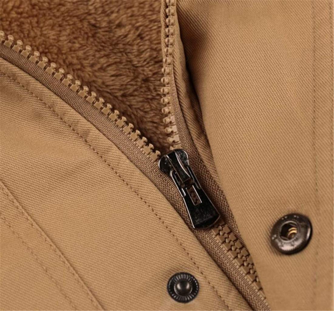 Men's Washed Cotton Fleece Lined Winter Bomber Jacket with Hood - Warm Thick Coat for Cold Weather, Outdoor Activities & Casual Style
