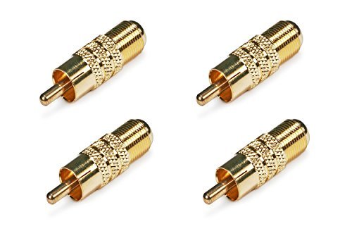 eDragon 4 Pack Gold Plated RCA Male to Female Adapter - High Quality Audio Video Connector for Home Theater, Stereo System & DJ Equipment