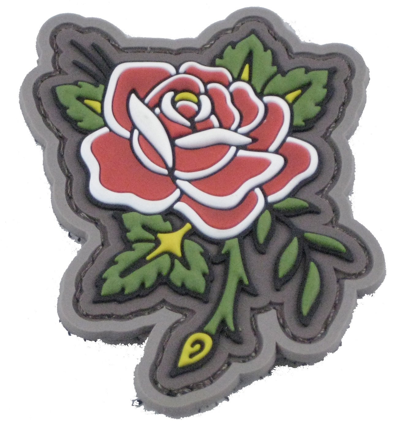 Vibrant Rose Tattoo PVC Patch - Full Color Custom Embroidered Badge for Jackets, Bags & DIY Crafts | Durable Waterproof Iron-On Decoration