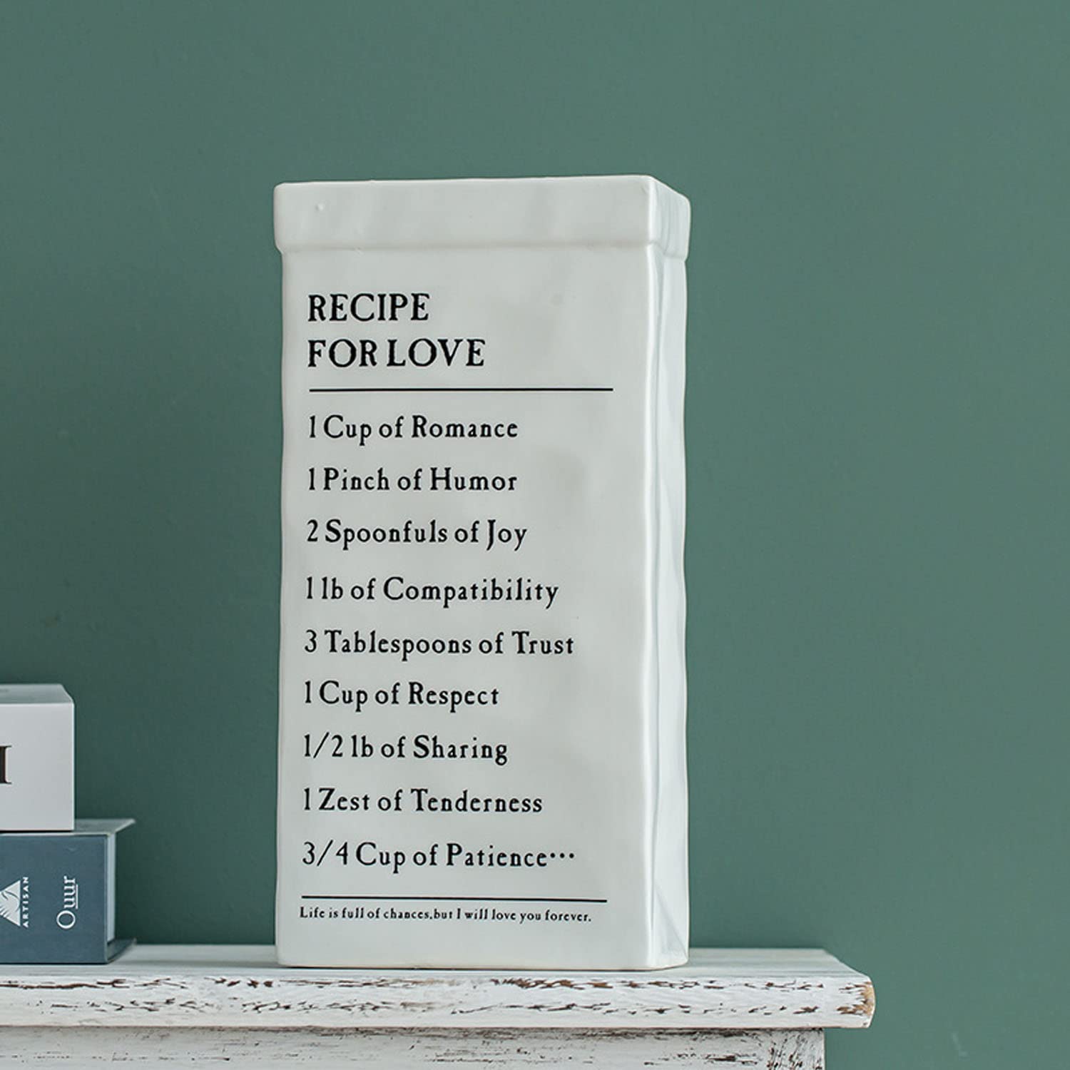 Horkmous Ceramic Book Vase for Flowers - Elegant Book-Shaped Home Decor for Living Room, Kitchen, Office | Perfect Housewarming Gift (White) | Ideal for Centerpieces, Bookshelf Displays & Wedding Decor