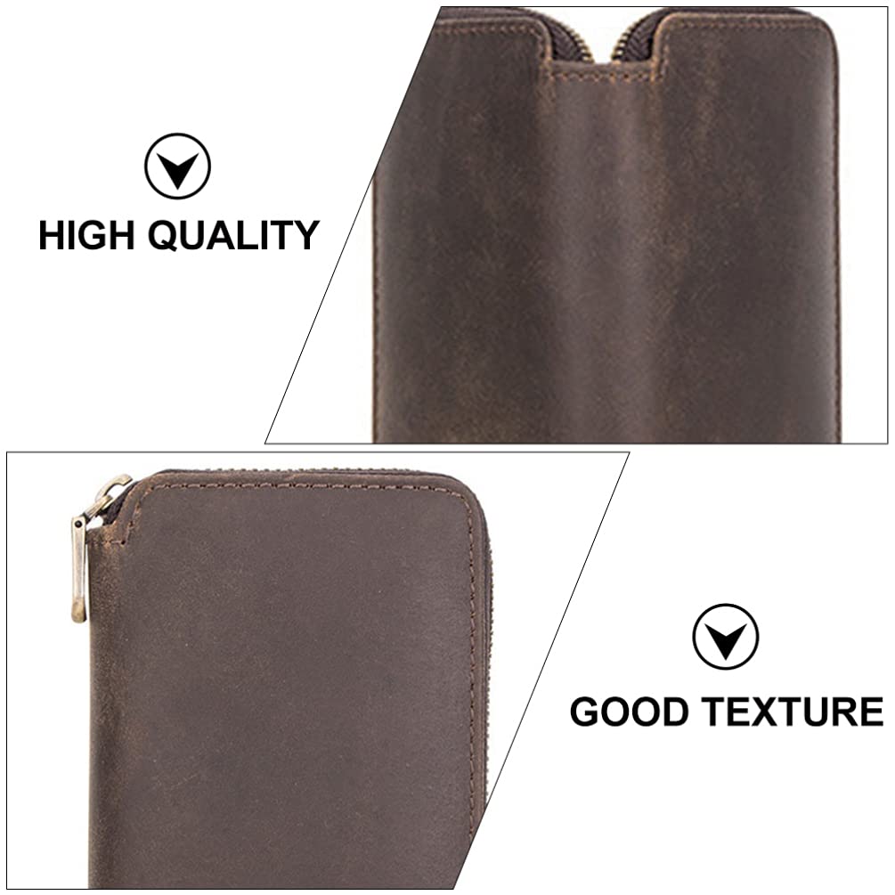 Hemobllo 2-Piece Genuine Leather Watch Box & Jewelry Organizer Case - Premium Watch Storage Holder with Pouch for Men & Women - Perfect for Travel, Gift Giving & Watch Collection Display