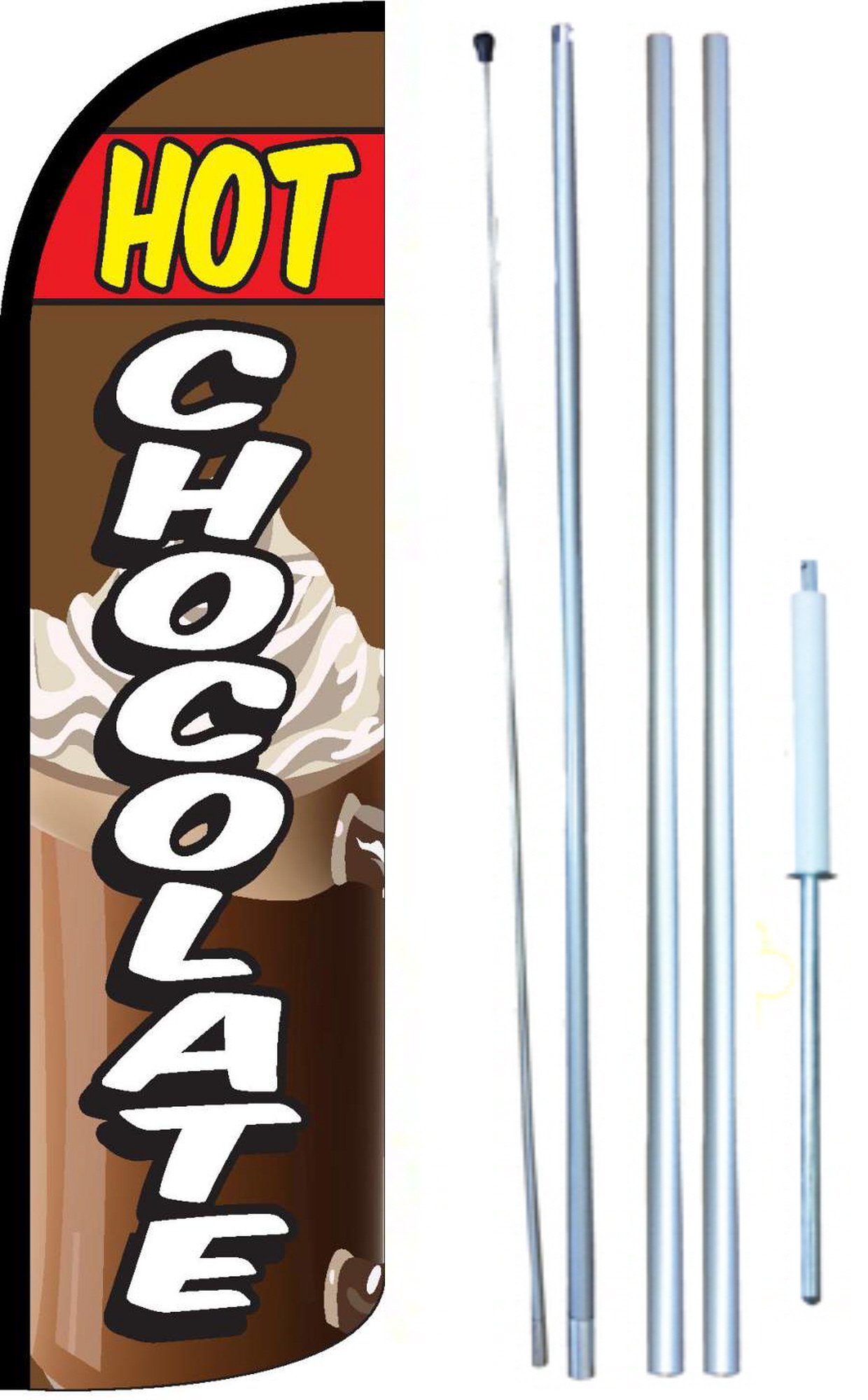Premium Hot Chocolate Swooper Windless Flag Kit - Full Sleeve Outdoor Decorative Banner for Parties, Events & Home Decor | Perfect for Backyards, Weddings & Tailgating
