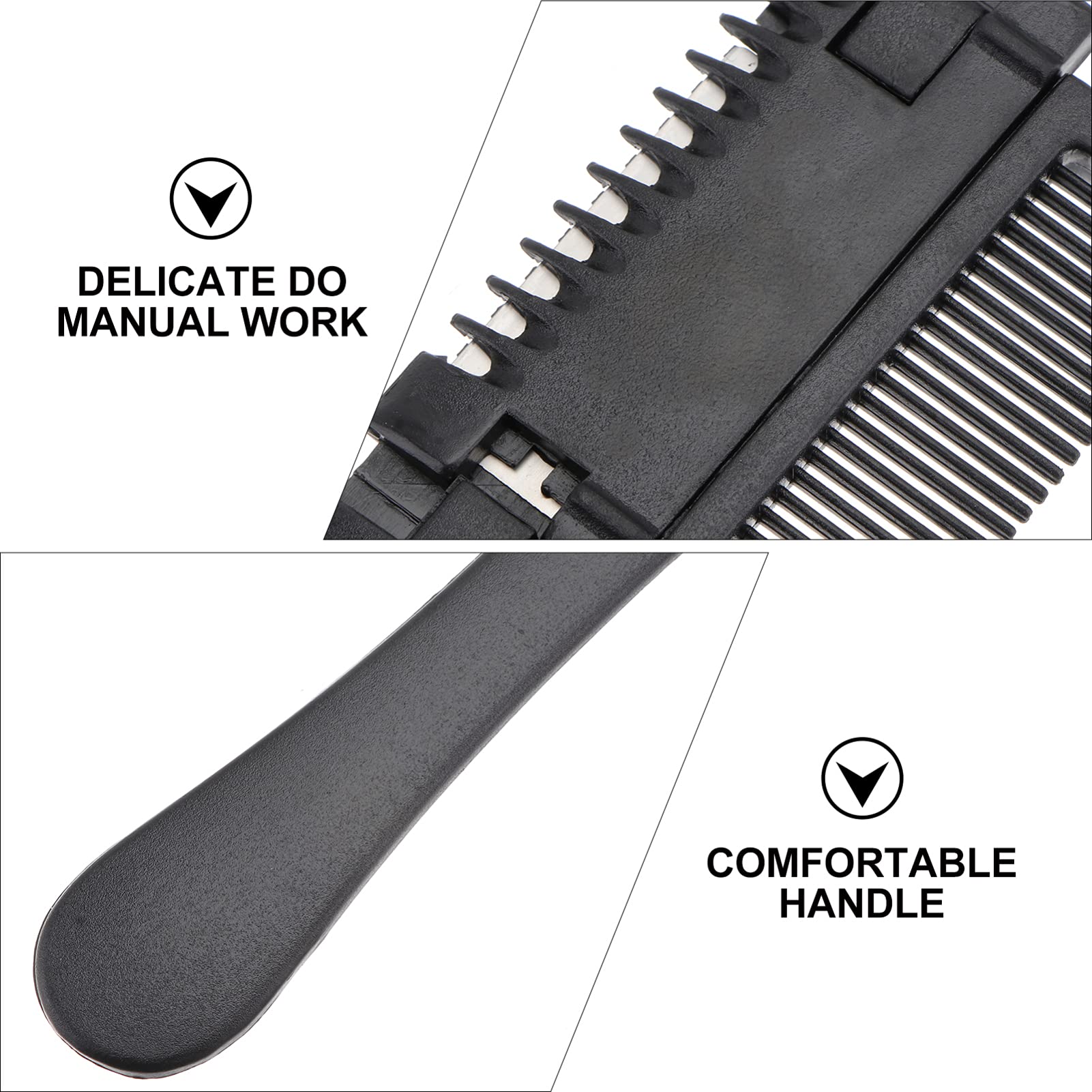 2-Pack Double Edge Hair Thinning Razor Comb - Professional Hair Cutting Tool for Thinning & Texturizing - Perfect for Home & Salon Use (Black) | Great for Styling, Layering & Creating Natural-Looking Haircuts