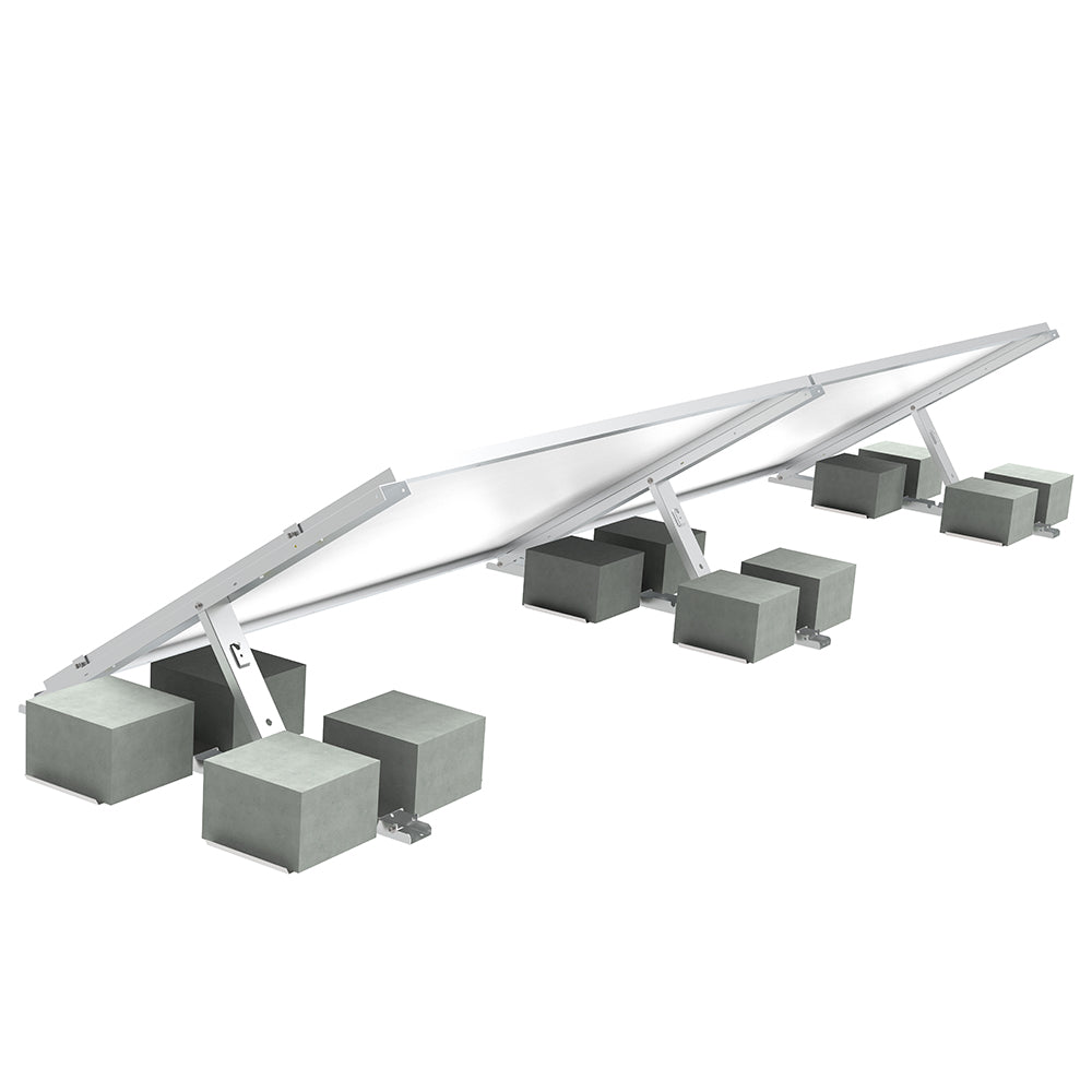 Elios Tectum TX Ballasted Solar Panel Roof Racking System - Modular Add-On for Second Panel | Perfect for Flat Roof Commercial & Residential Solar Installations