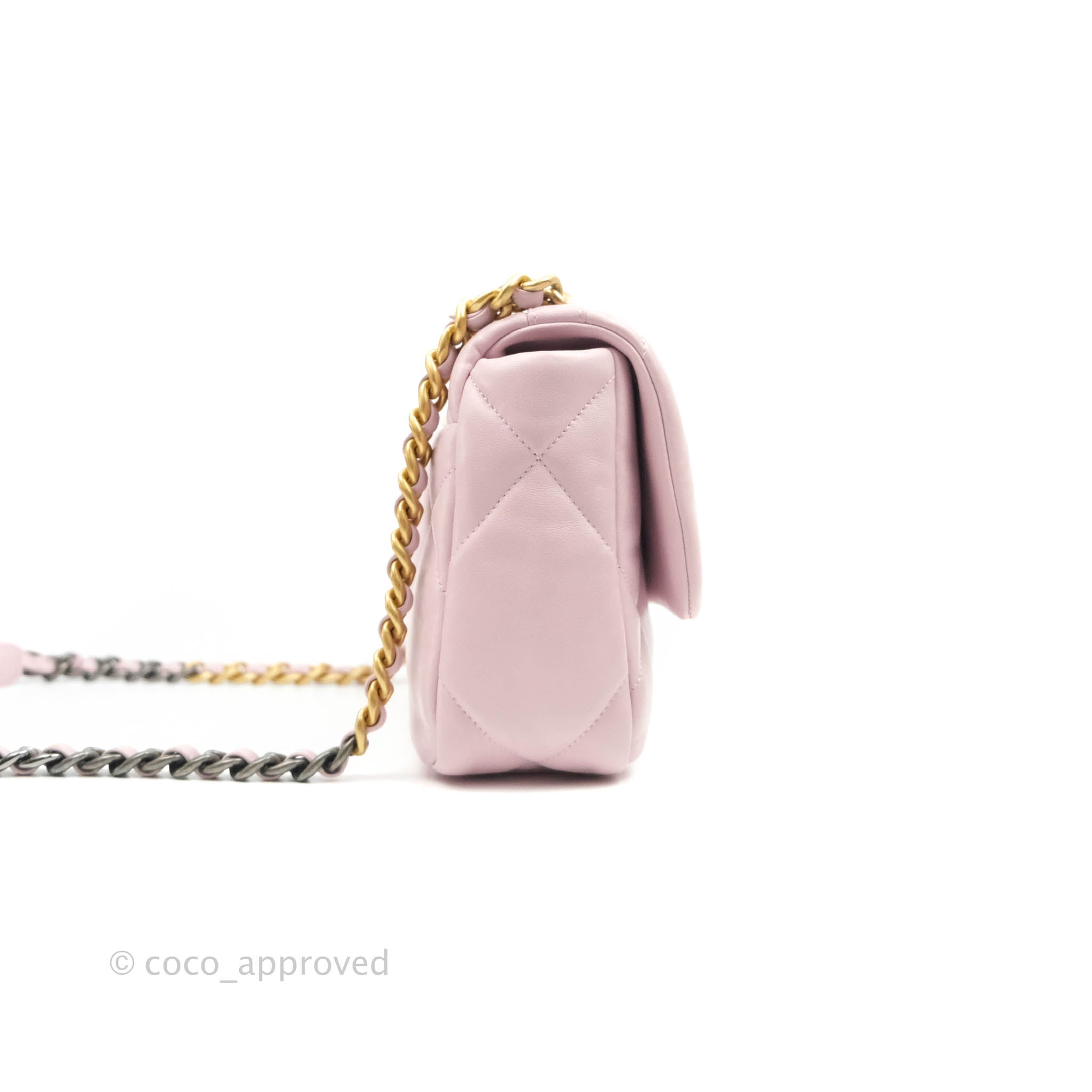 Chanel 19 Small Pink Lambskin Mixed Hardware Shoulder Bag - Luxury Designer Handbag for Women | Perfect for Date Night, Parties & Special Occasions