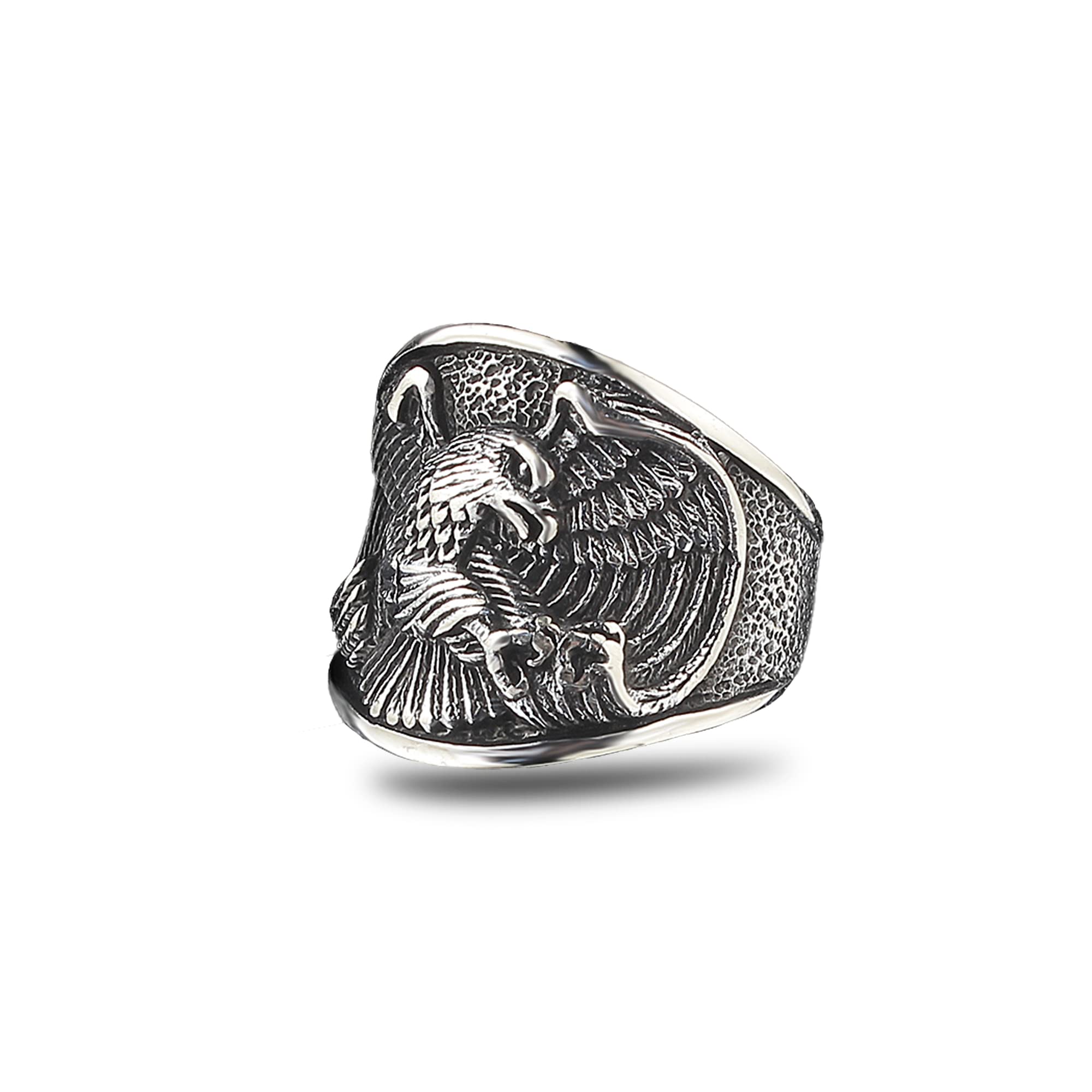 925 Sterling Silver Eagle Ring for Men - Handmade Minimalist Gift for Him - Perfect for Casual & Formal Wear