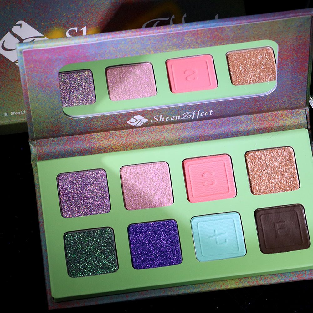 SheenEffect Enchanted Realm 8-Color Eyeshadow Palette - Highly Pigmented, Long Lasting Makeup for Day & Night Looks - Perfect for Parties, Weddings & Special Occasions