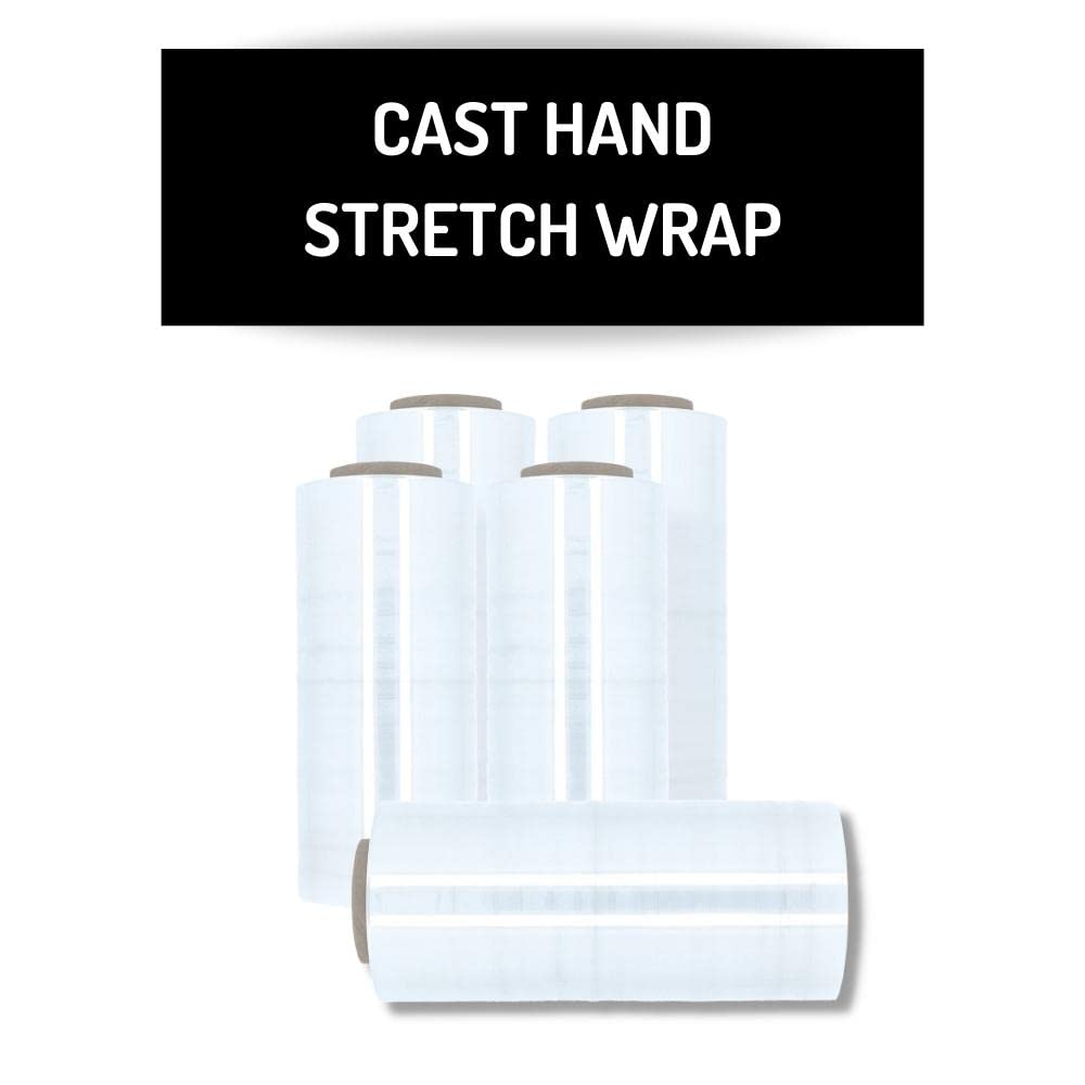 PSBM Stretch Wrap - 8 Pack, 18 Inch x 1500 Feet, 75 Gauge Clear Plastic Cling Film for Moving, Packing & Pallet Wrapping - Heavy Duty Cast Hand Stretch Film Rolls for Secure Shipping & Storage
