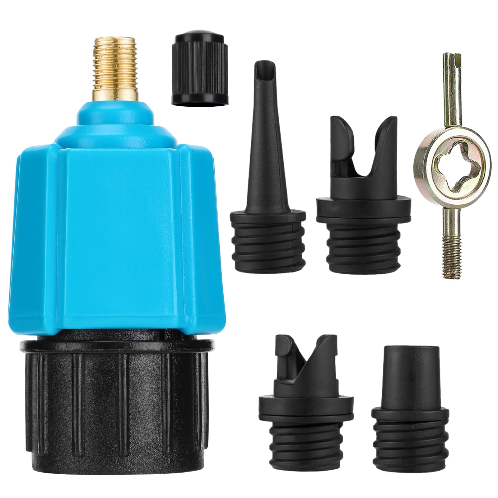 Inflatable SUP Pump Valve Adapter Set - Universal Air Valve Adapter & Nozzle Converter for Kayak, Surfboard, Inflatable Mattress | Perfect for Water Sports, Camping & Beach Activities