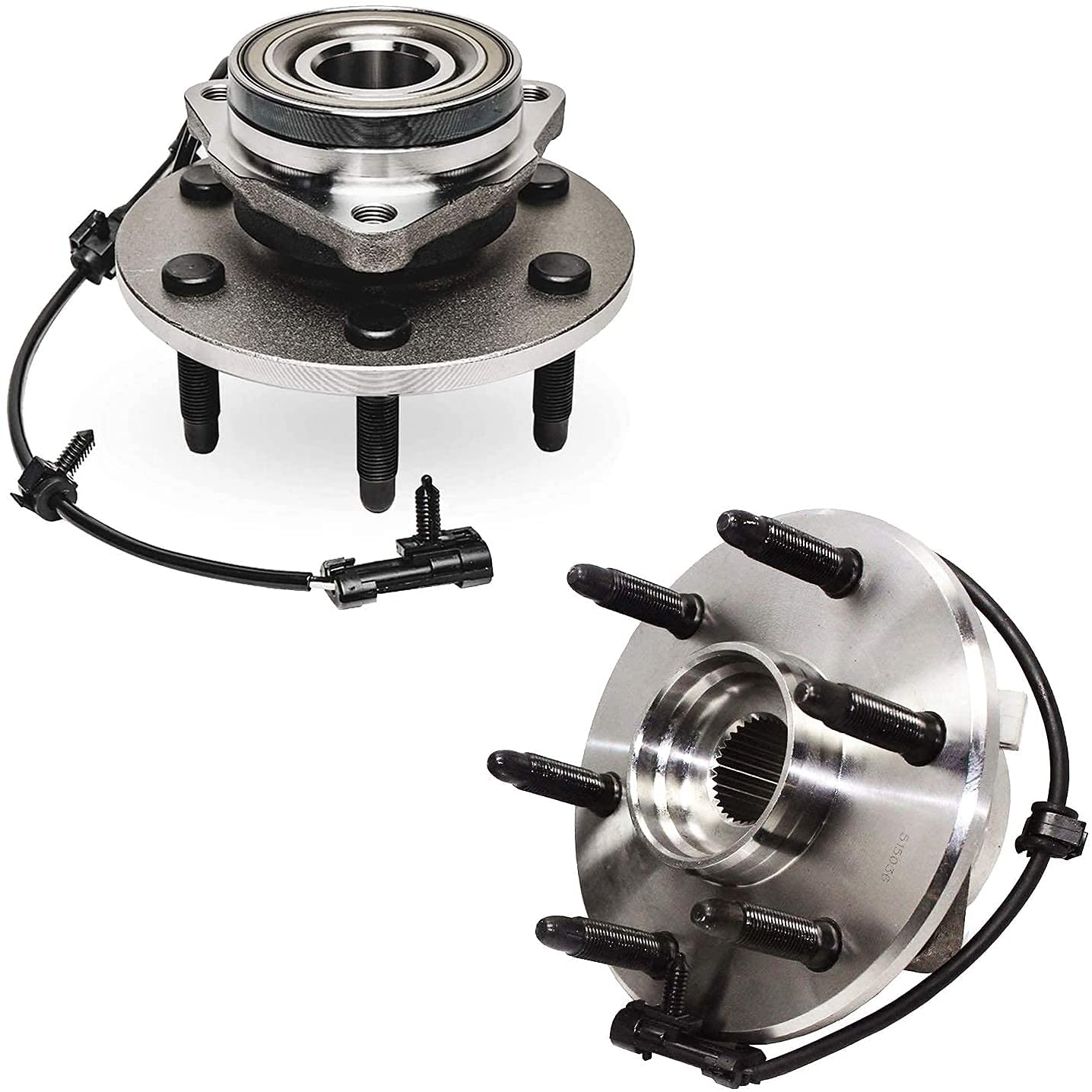 Detroit Axle Front Brake Kit for 4WD Chevy GMC Avalanche Express Suburban Savana Silverado Sierra 1500 Yukon Tahoe - Disc Brake Rotors, Pads & Wheel Bearing Hubs Replacement (12