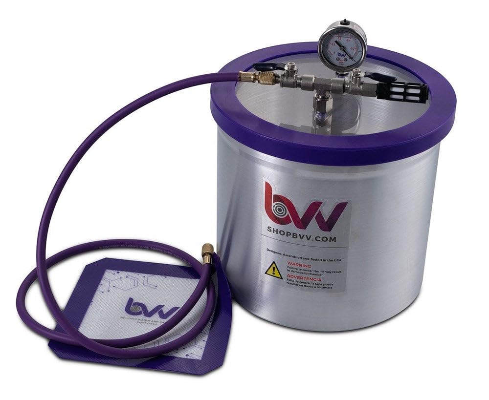 BVV 3 Gallon Aluminum Vacuum Chamber with Glass Lid - Perfect for Resin Degassing, Food Preservation & Science Experiments