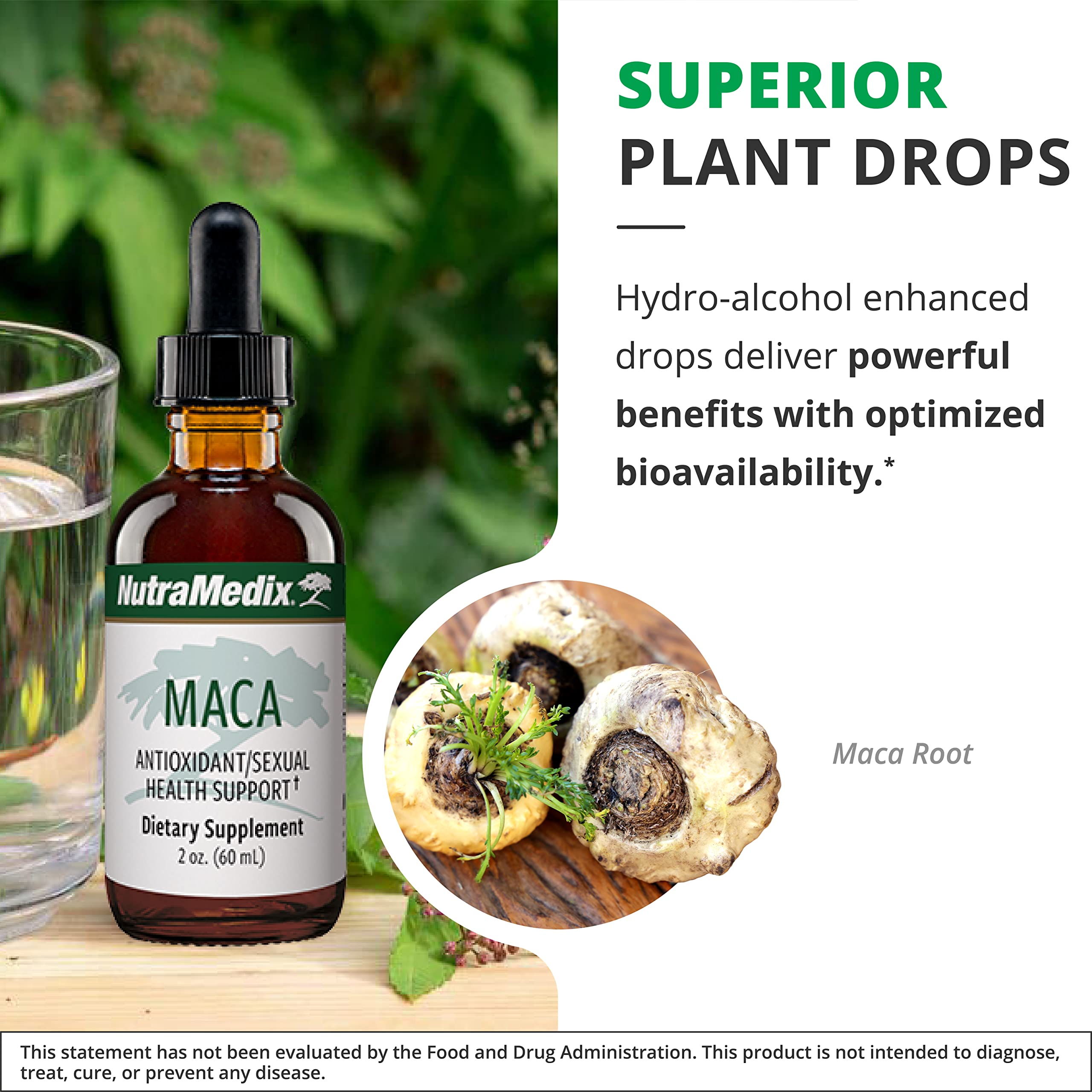 NutraMedix Maca Liquid Tincture - Organic Peruvian Maca Root Extract Supplement for Women's Hormonal Balance, Energy & Mood Support - Vegan, Non-GMO Herbal Drops (2oz/60ml) - Perfect for Daily Wellness, Stress Relief & Natural Hormone Regulation