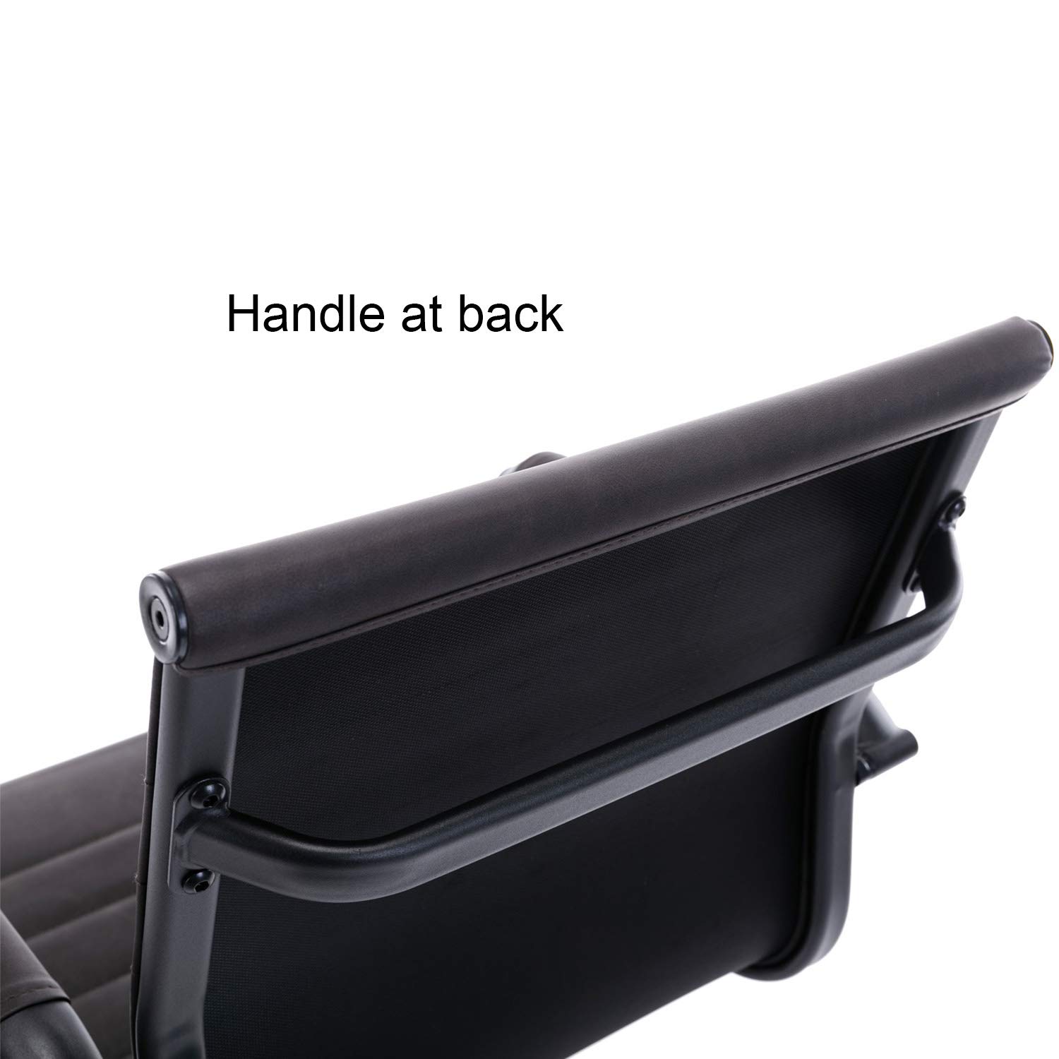 Ergonomic Office Reception Chairs - No Wheels Leather Conference Chairs with Lumbar Support - Set of 2 Guest Chairs in Vintage Charcoal - Perfect for Waiting Areas, Conference Rooms & Home Offices