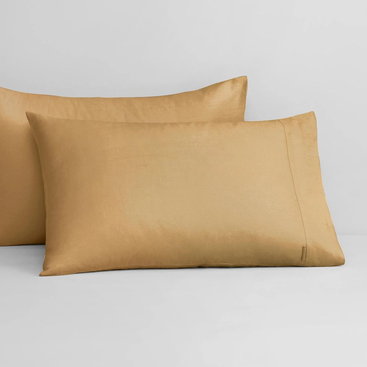 Sheridan Abbotson Ochre Linen Standard Pillowcase Pair - 100% Premium Linen Bedding Set for Comfortable Sleep | Perfect for Master Bedroom, Guest Room & Hotel Decor