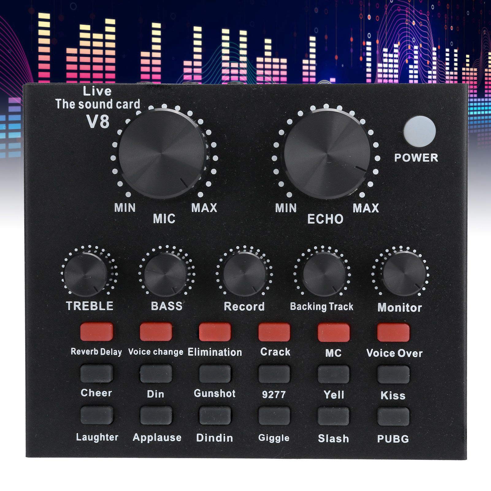 Live Sound Card & Bluetooth Voice Changer - 7-in-1 Karaoke Audio Mixer with Wireless Connectivity for Phones, Computers & Headsets | Perfect for Streaming, Podcasting & Home Karaoke Parties