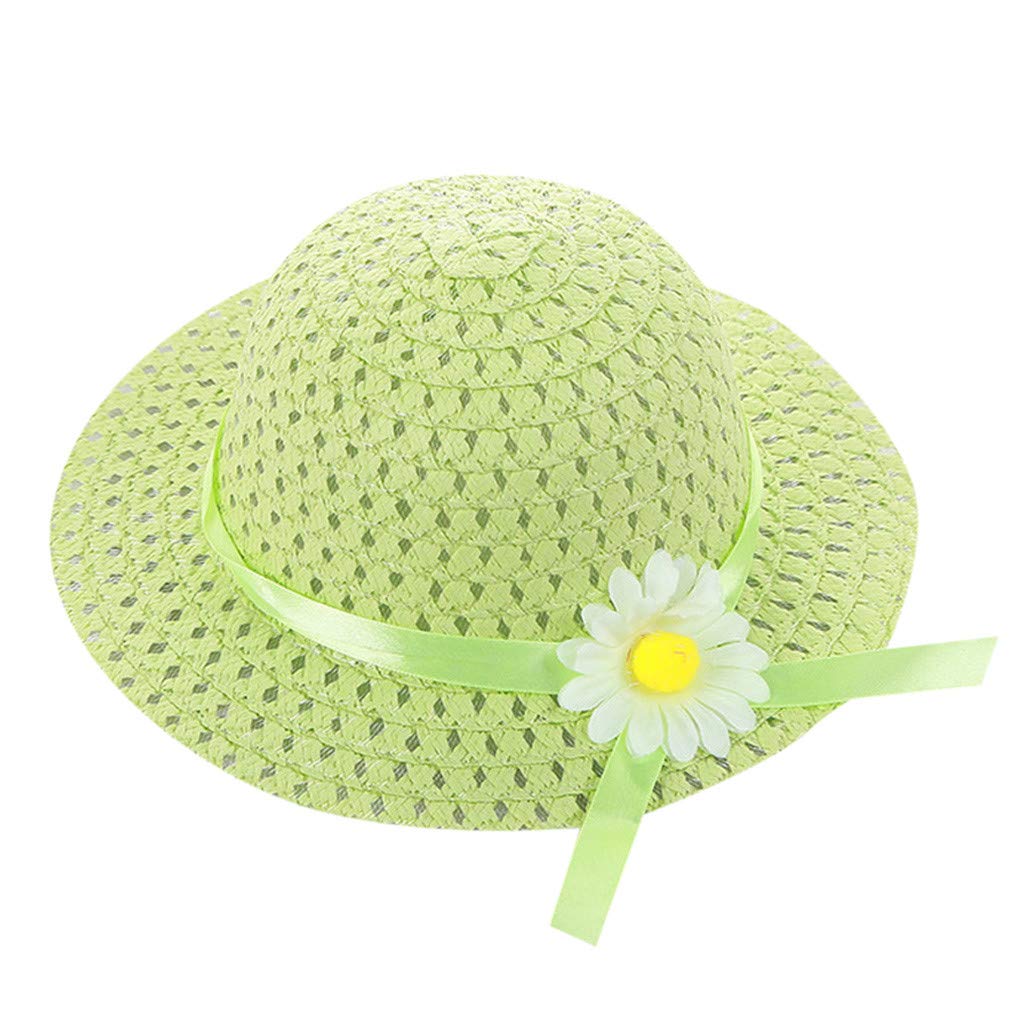 Stylish Floral Straw Sun Hat for Kids - Adjustable Baby Beach Visor for Girls & Boys - Perfect for Summer, Outdoor Play, and Beach Vacations