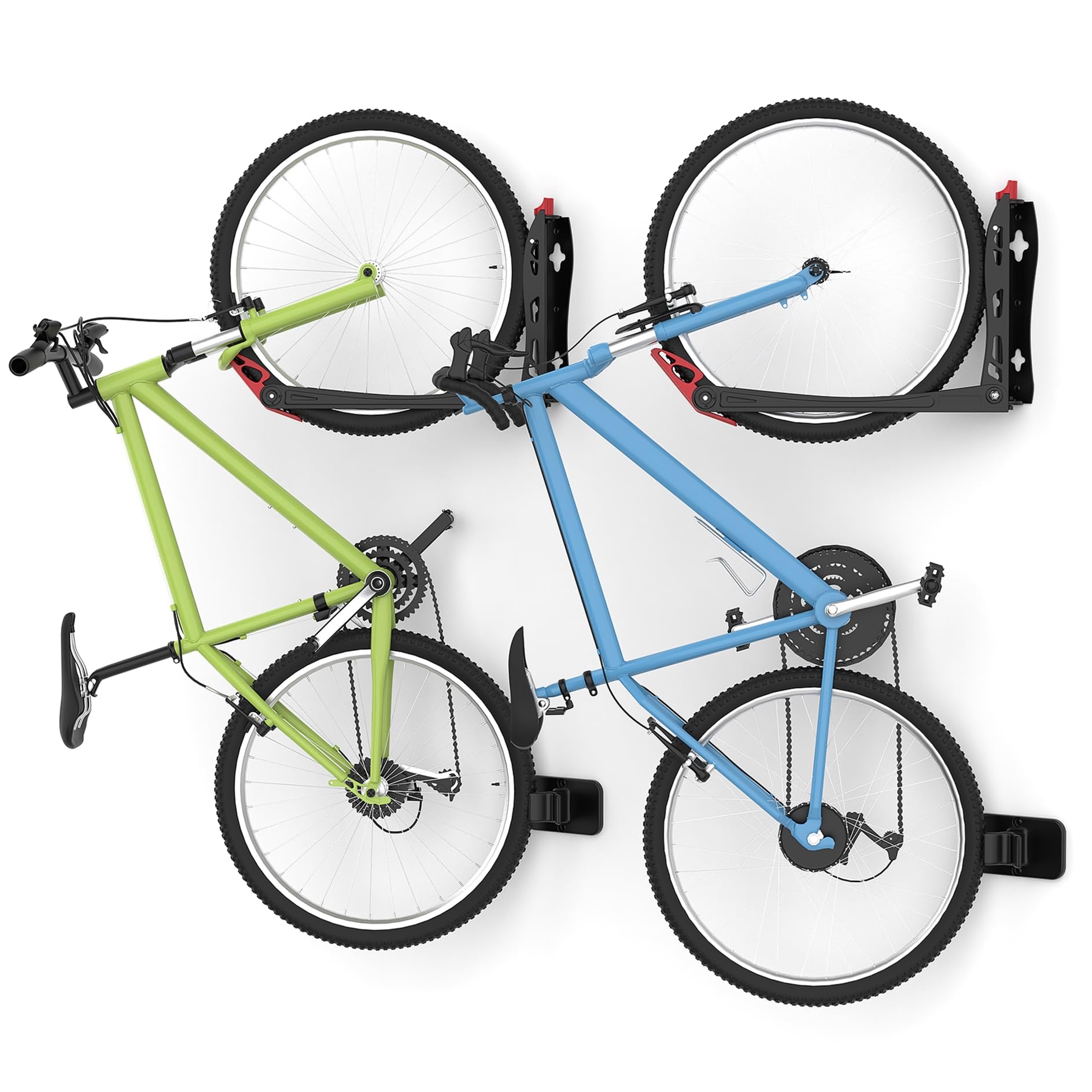 BIKEPAL No-Lift Wall Mount Swivel Bike Rack - Space Saving Vertical Bike Hanger for Garage Storage (2 Pack) | Perfect for Small Spaces & Apartment Cycling Enthusiasts