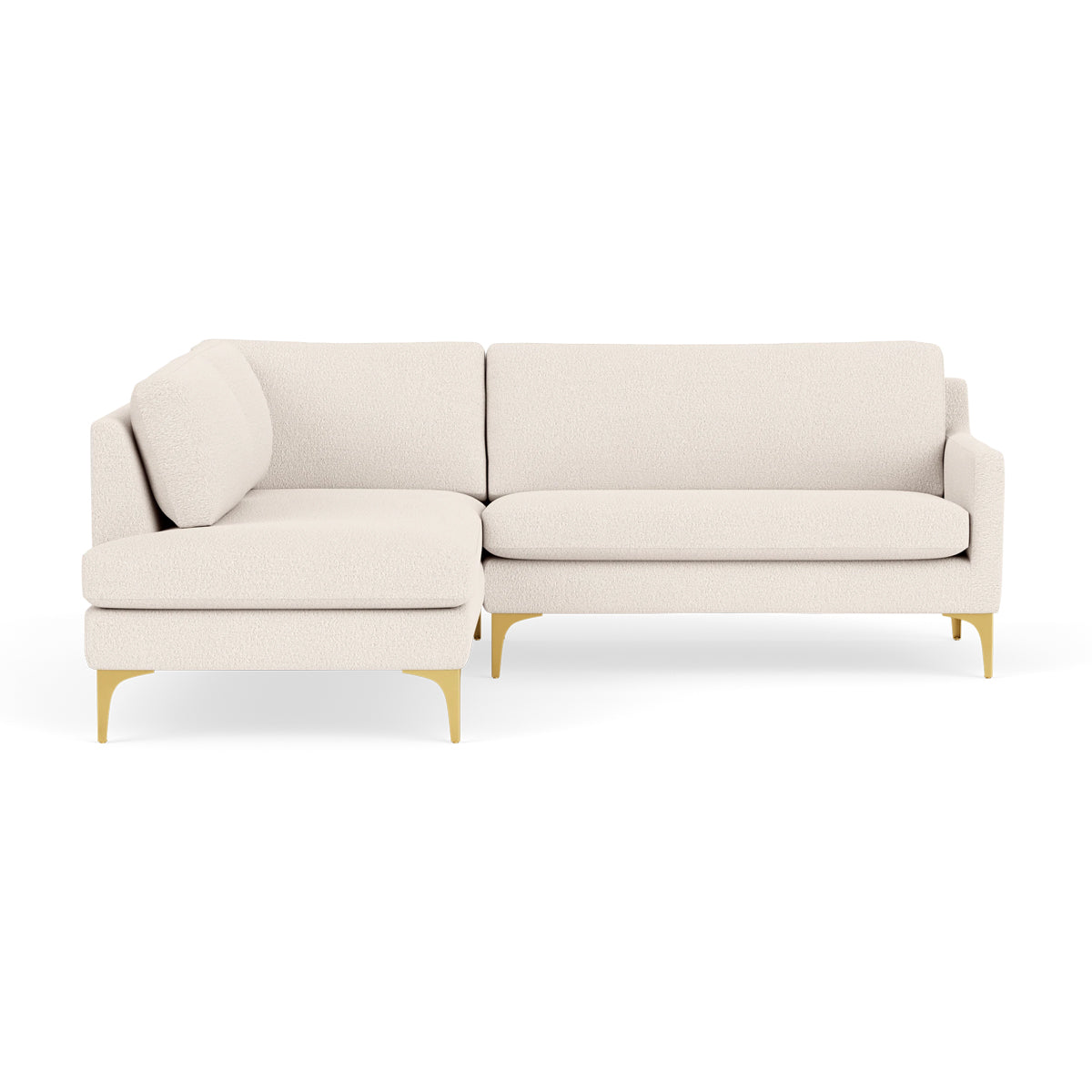 Astha Boucle Left Corner Sofa - Modern L-Shaped Sectional Couch for Living Room, Lounge & Office - Soft Fabric Upholstery, Comfortable Seating for Home Decor