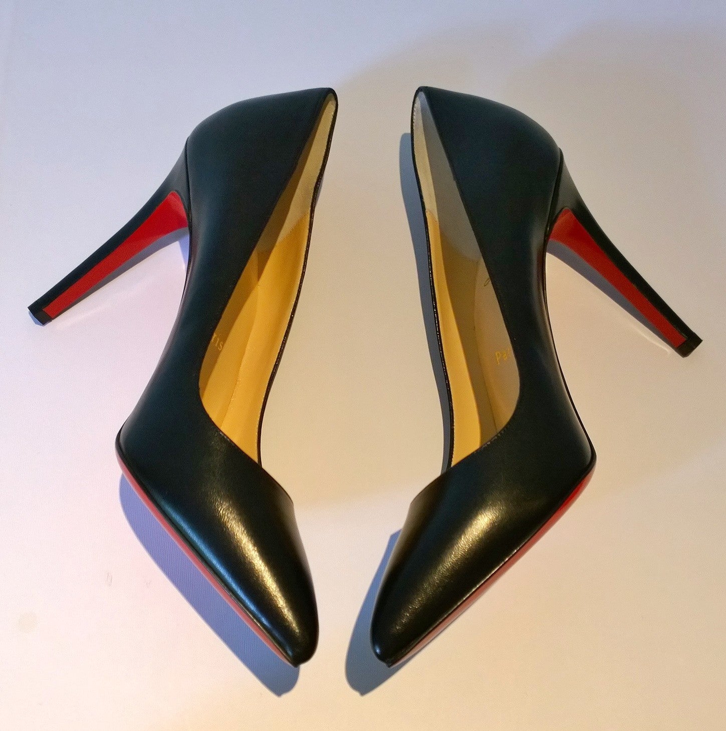 Christian Louboutin Pigalle 100 Black Leather Pumps - Women's Luxury High Heels (100mm) | Perfect for Evening Parties, Weddings & Special Occasions