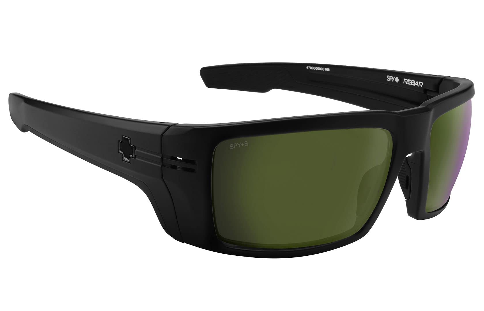 Spy Optic Rebar ANSI Certified Wrap Sunglasses - Rectangular Frame with Color & Contrast Enhancing Lenses for Cycling, Running & Outdoor Sports