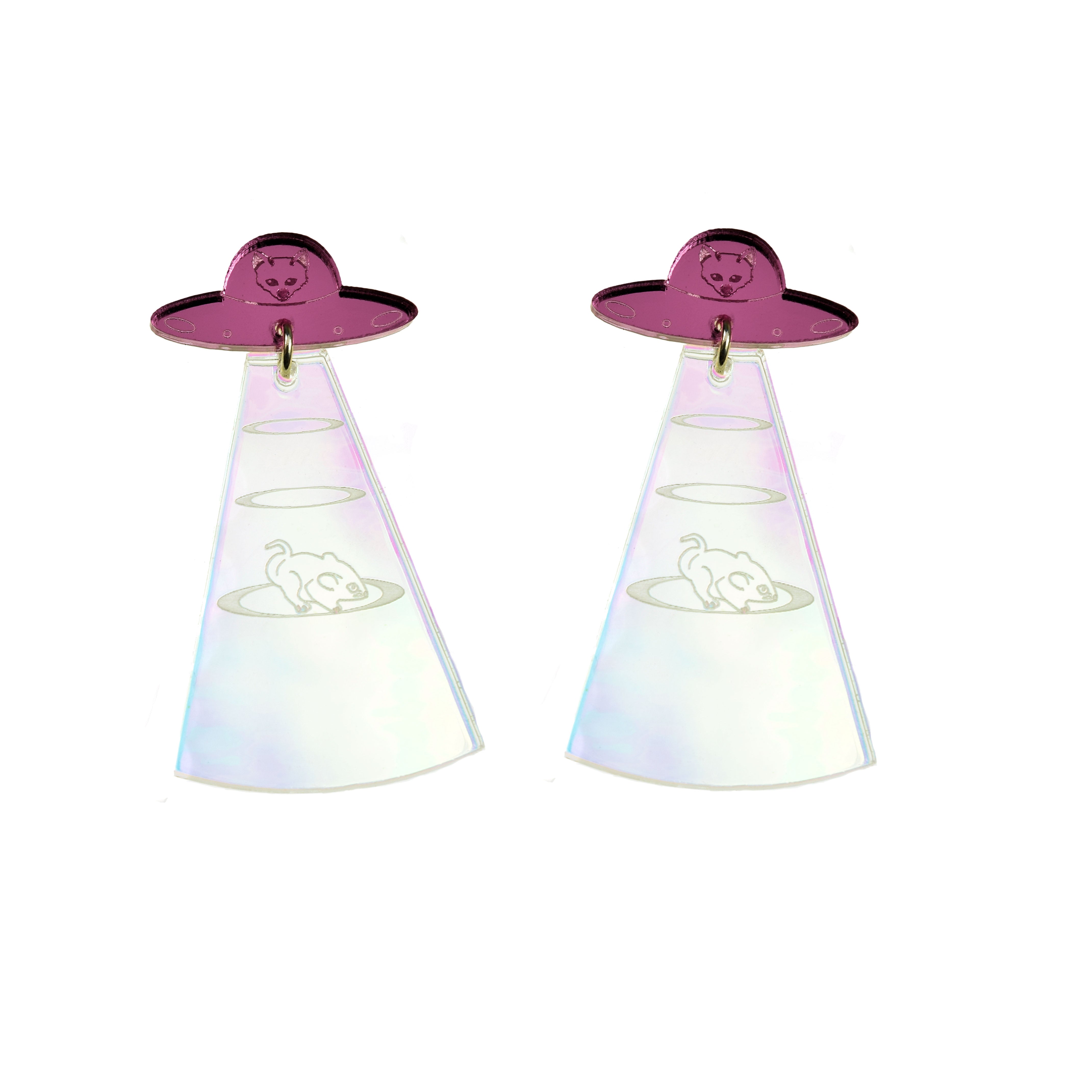 Meow-ter Space Cat Earrings - Unique Galaxy Cat Jewelry for Women - Perfect for Cosplay, Gifts & Everyday Fashion Accessories