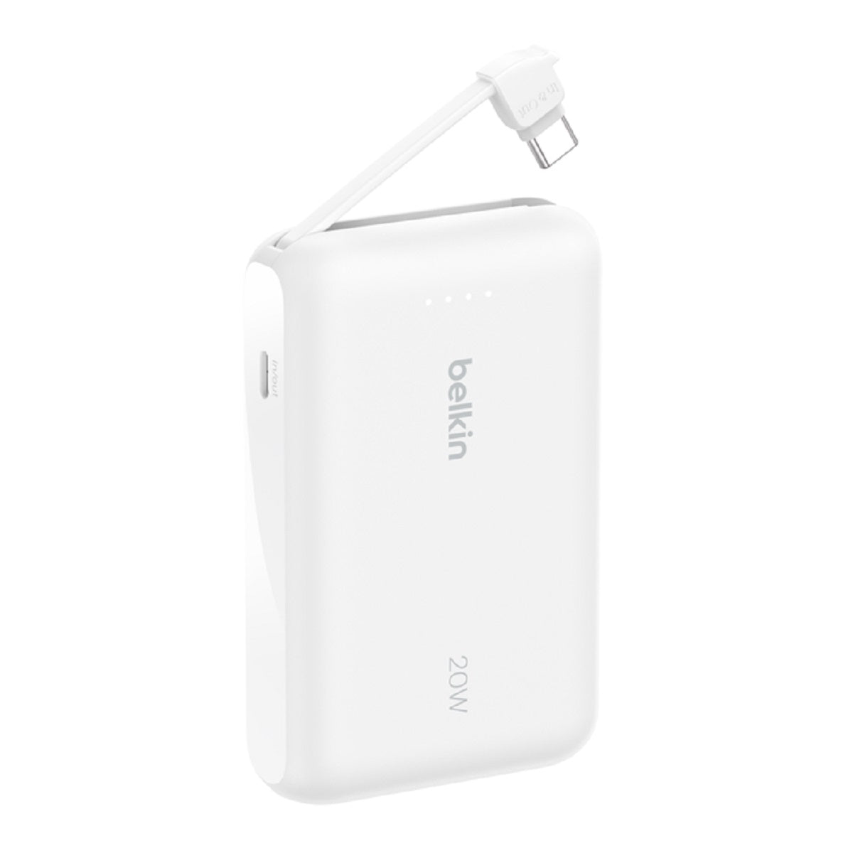 Belkin BoostCharge 10000mAh Portable Charger with Built-in Cable - Fast Charging Power Bank for iPhone, Samsung, Android Phones | Perfect for Travel, Camping & Emergency Backup