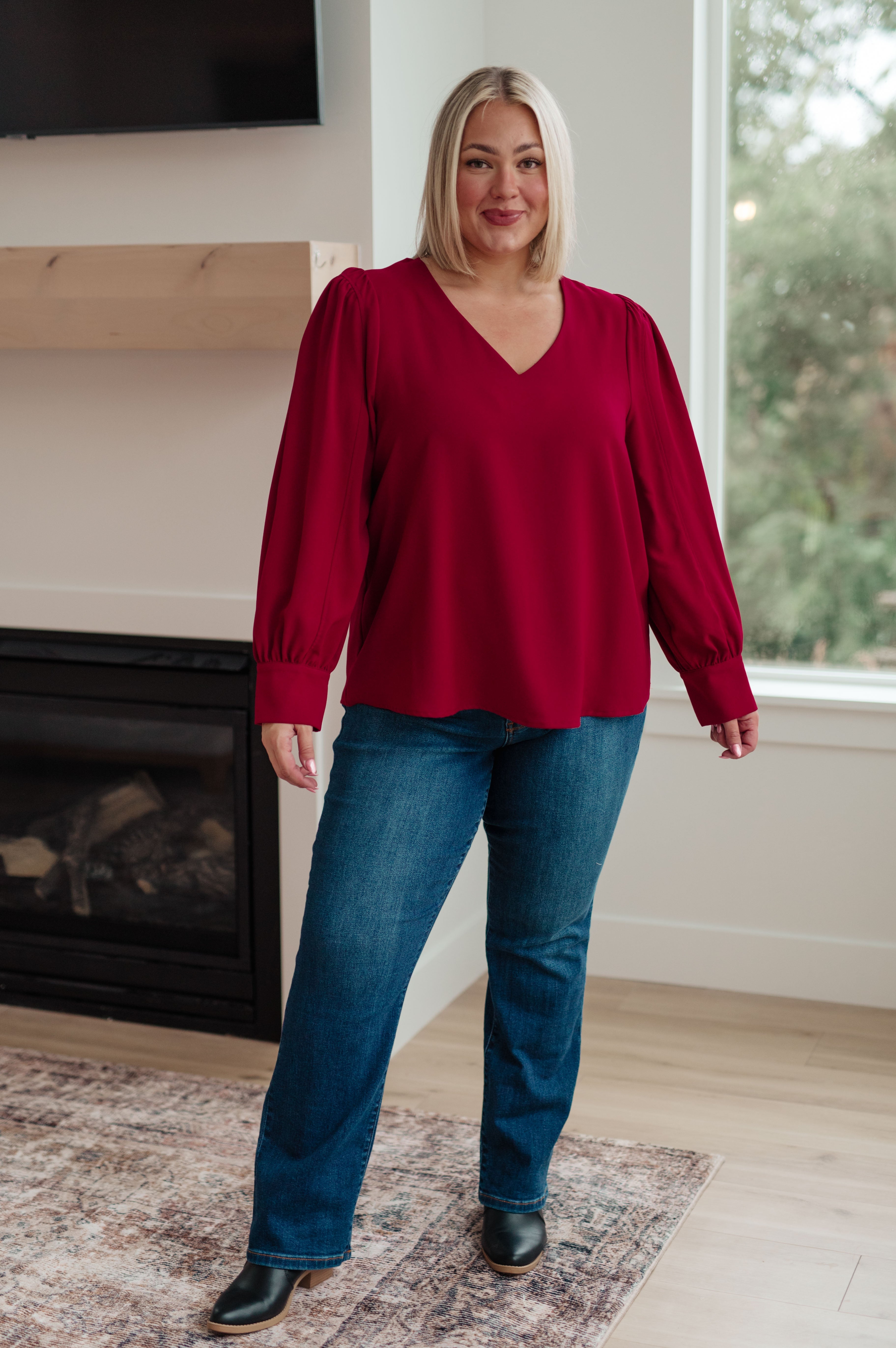 Back in Business V Neck Blouse for Women - Elegant Office Wear & Professional Business Attire - Perfect for Work, Meetings & Corporate Events